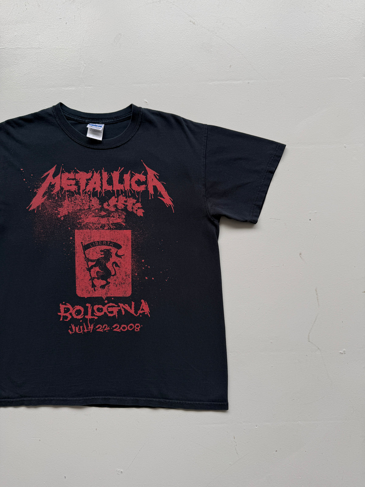 Black Metallica Bologna 2008 Vintage Band Graphic T-Shirt - Medium