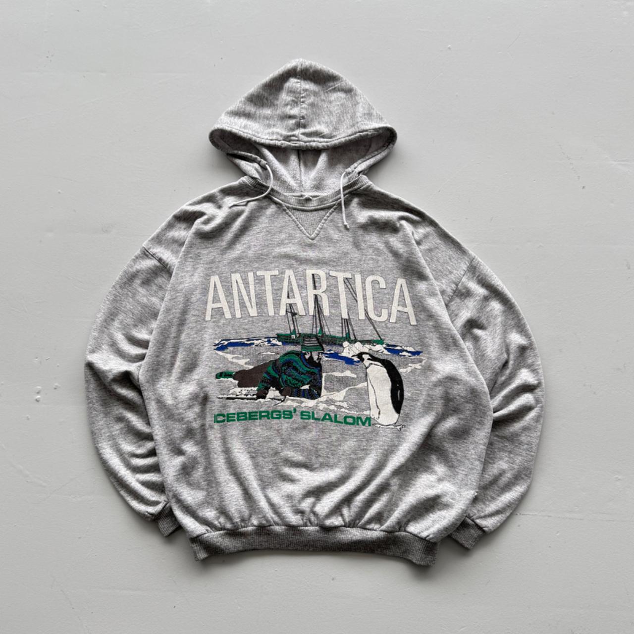 Grey Antarctica 90’s Vintage Afterhood Hoodie - Large