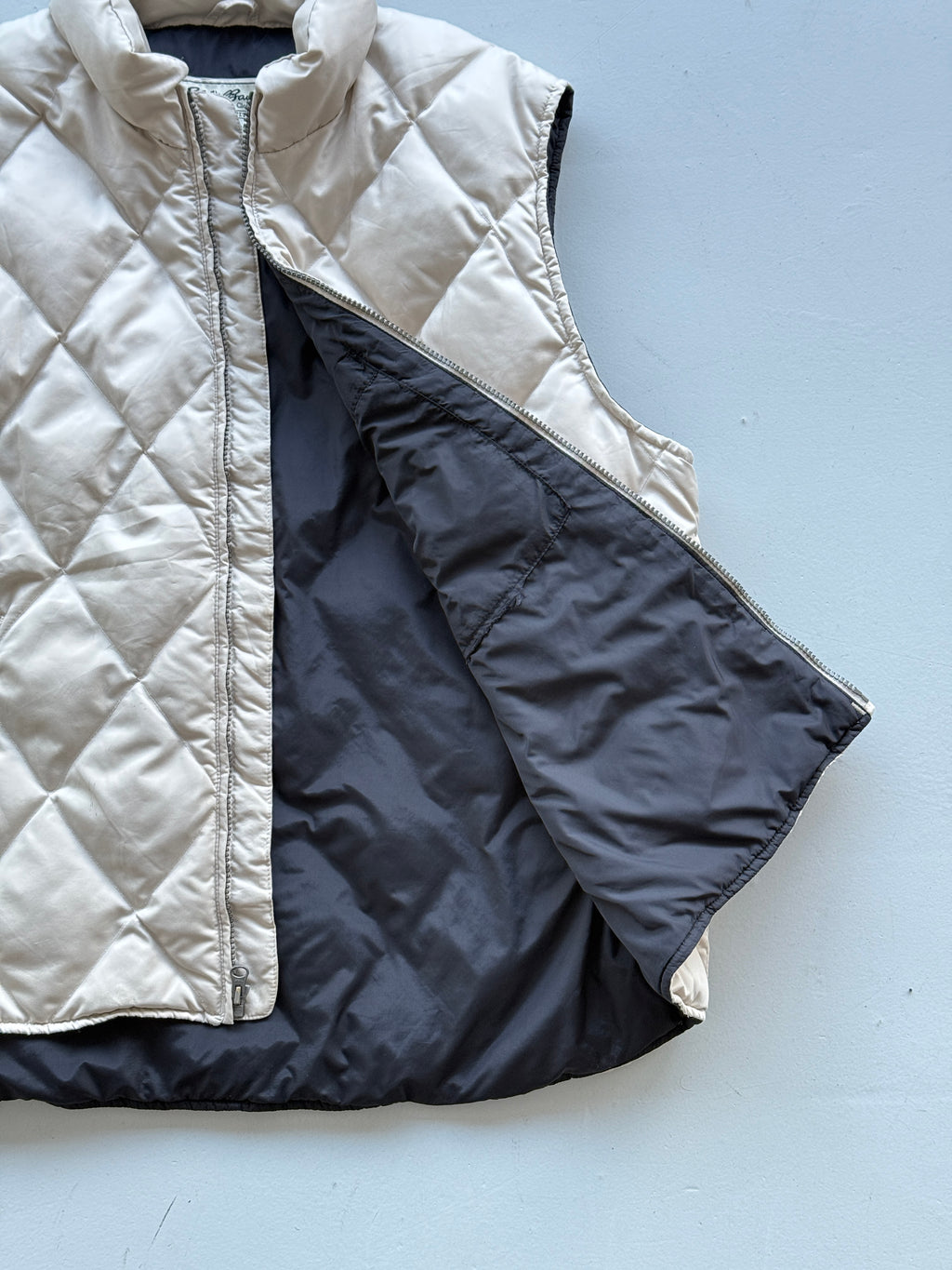 Cream Eddie Bauer 90's Vintage Quilted Body Warmer Vest - XL