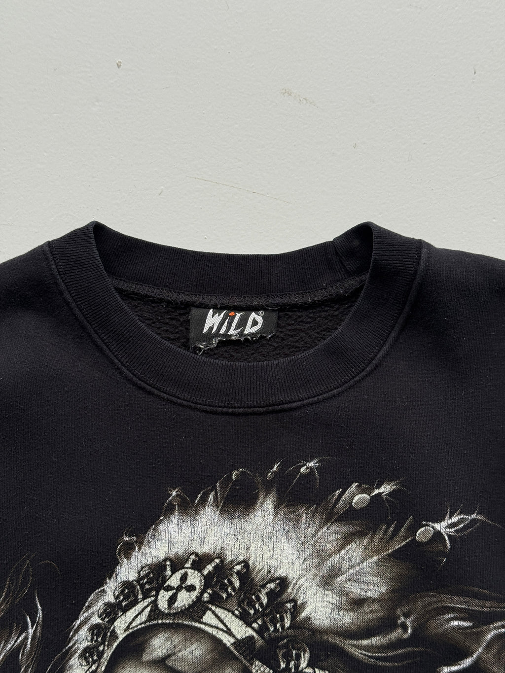 Wild Gothic Skull Biker 00's Vintage Graphic Sweatshirt - Medium