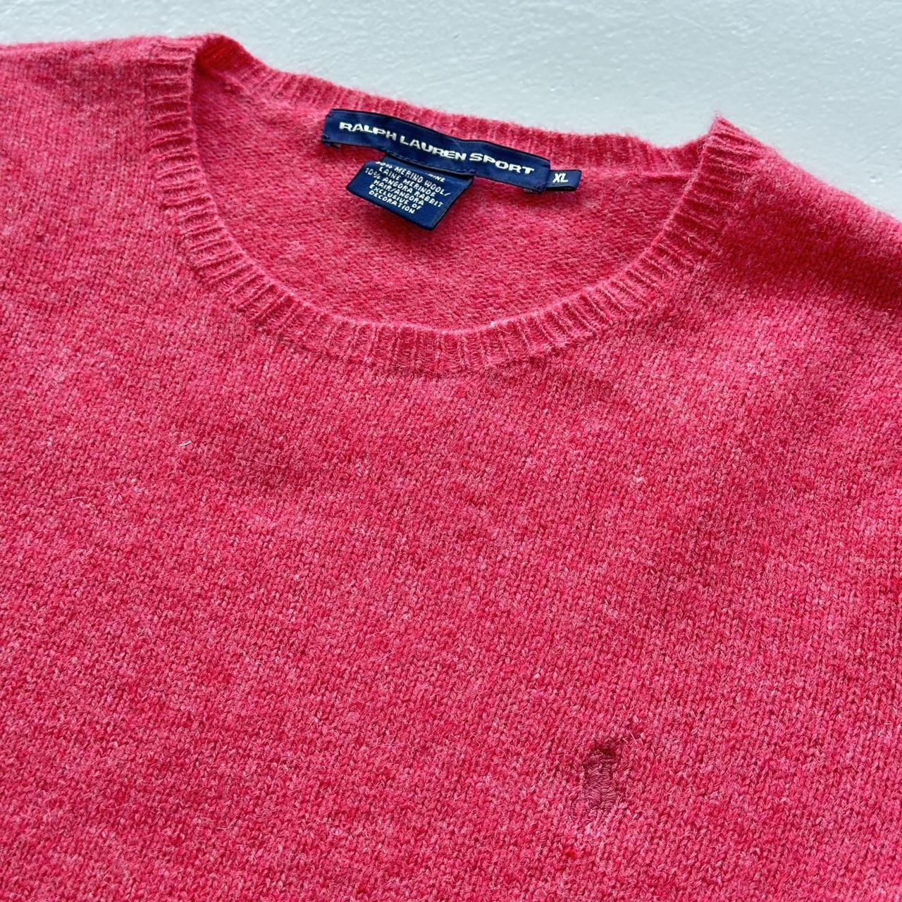 Pink Woollen Polo Ralph Lauren Vintage Crewneck Sweatshirt - Womens Medium Size 10
