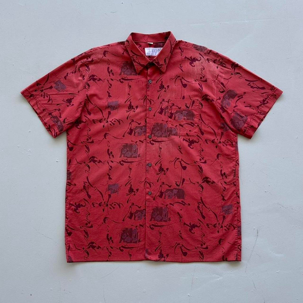 Red Light Weight Cotton Summer 80s Vintage Shirt - XL