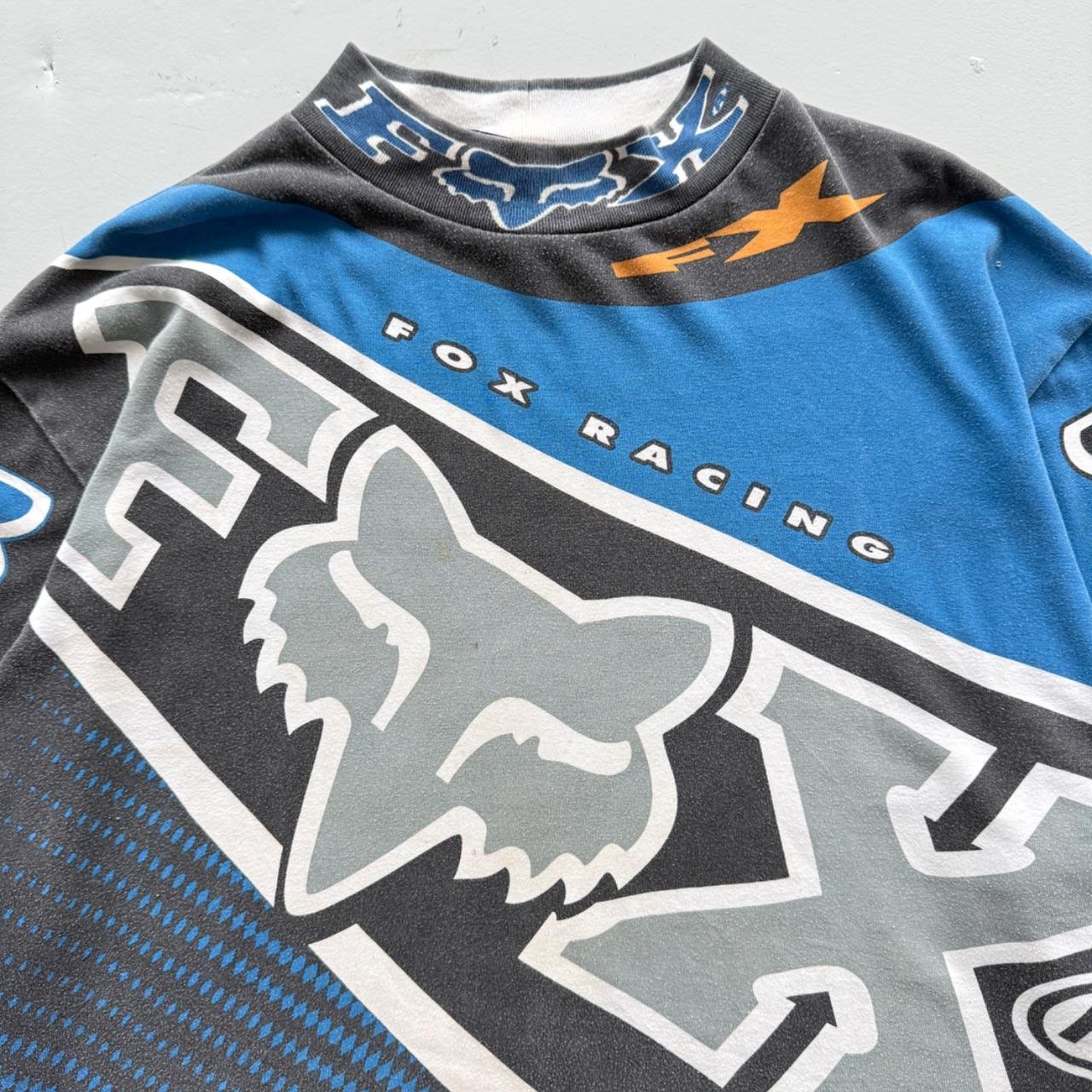 Faded Fox Racing 90s Vintage Graphic Long Sleeve Motocross Jersey - Large