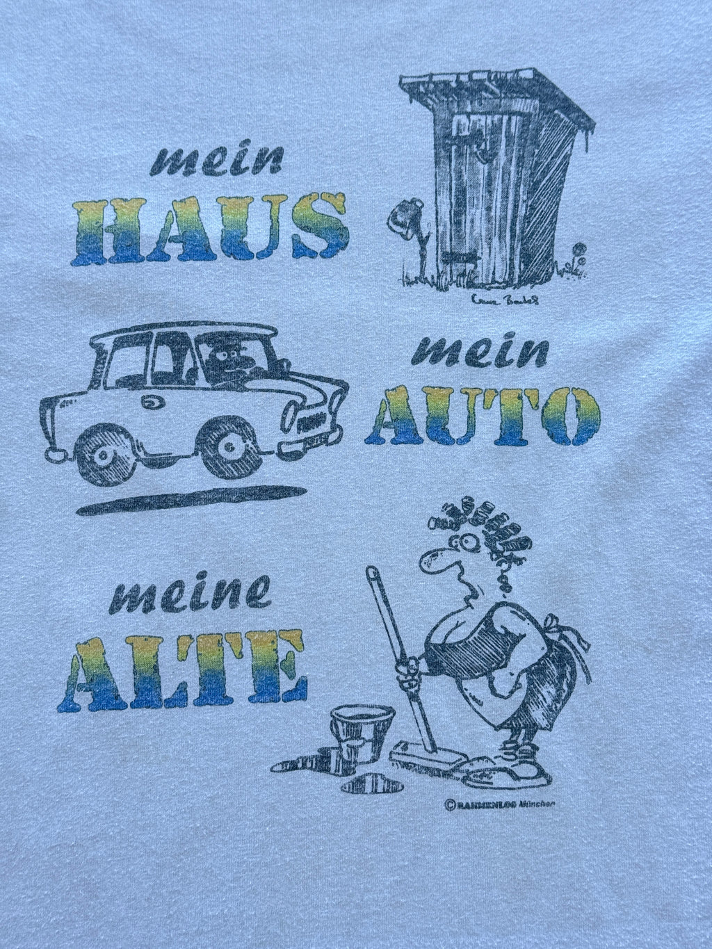 Screen Stars German Cartoon Graphic 90's Vintage T-Shirt - XL