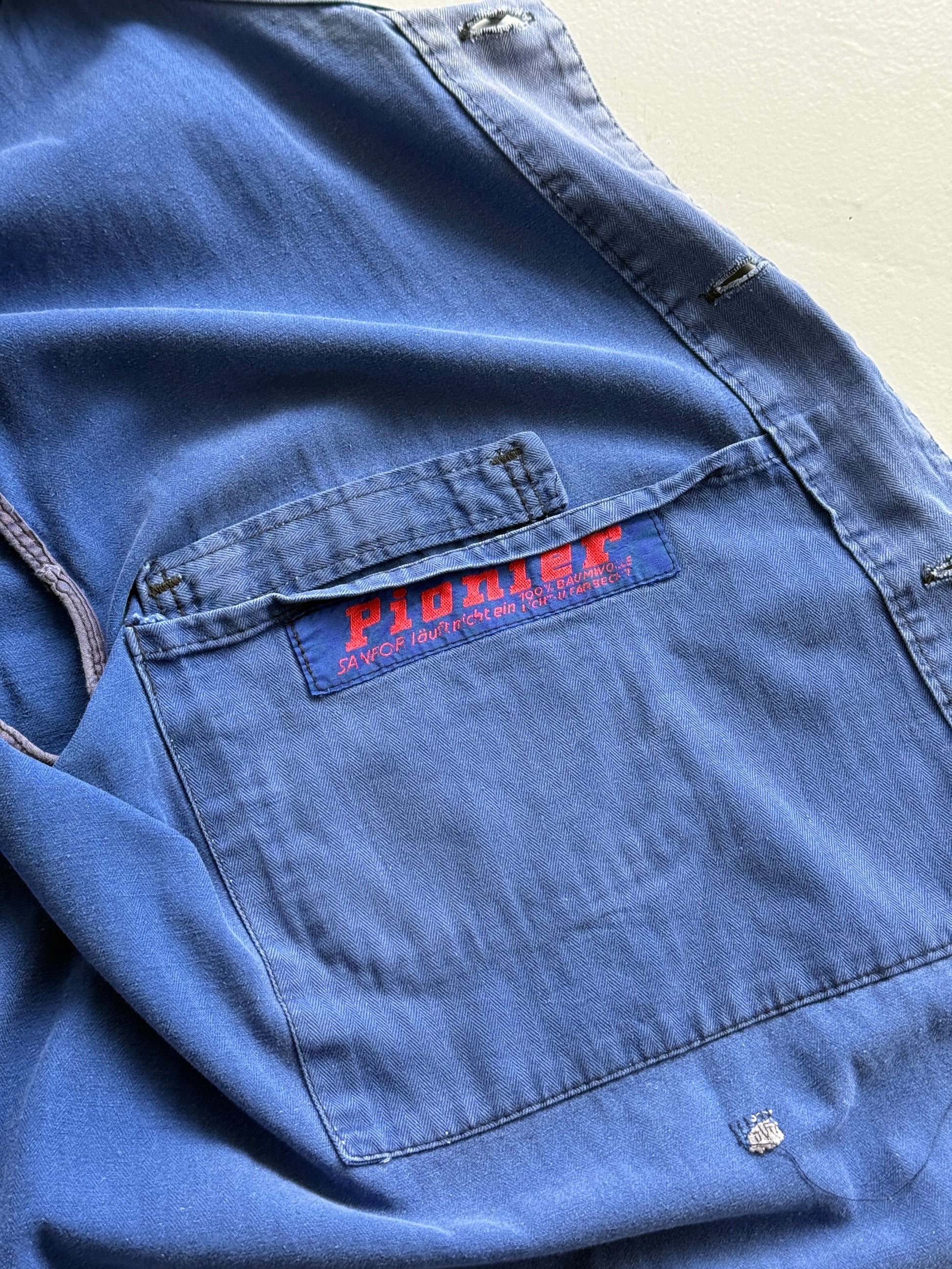 Faded Blue Pionier 70's Herringbone Cotton Vintage Workwear Chore Jacket CH380 -