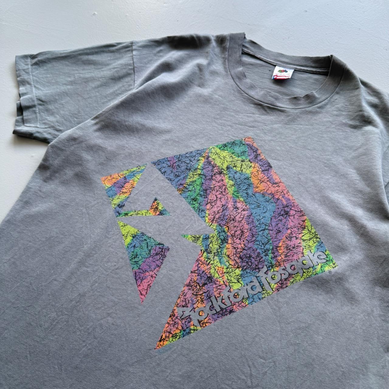 Blue Grey Overdyed 90's Graphic Vintage T-shirt - Large
