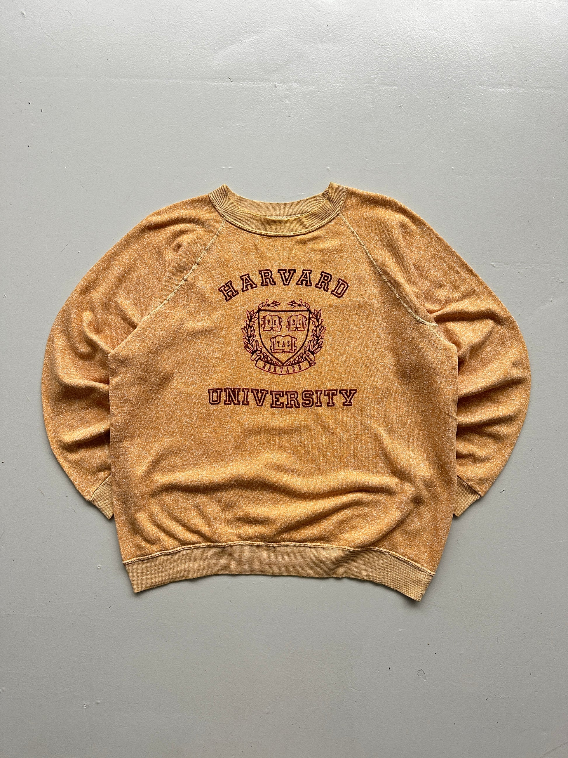 Golden Yellow Harvard University 60's/70's Vintage Sweatshirt - Medium