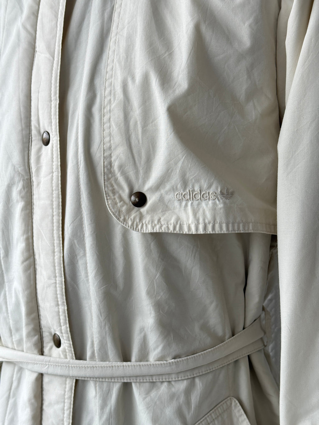 Cream Adidas 80's Vintage Full Body Length Puffer Jacket - UK14