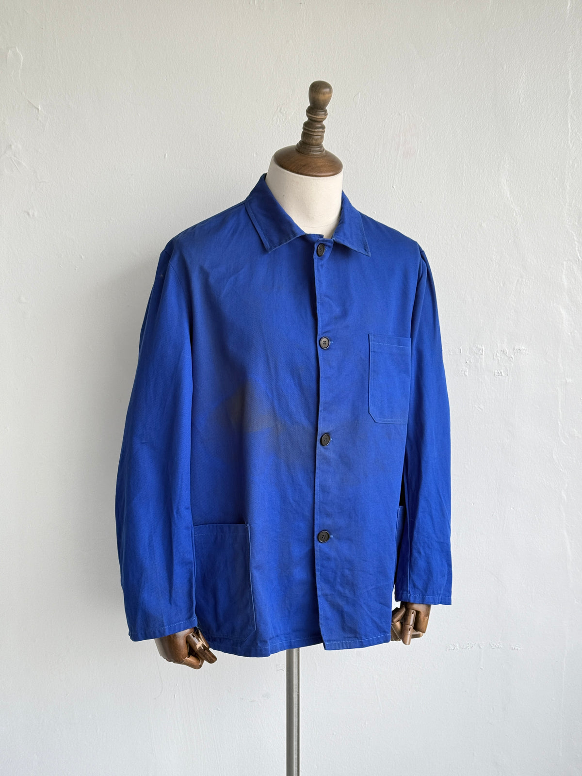 Blue French Vintage Workwear Chore Jacket CH437 - Large