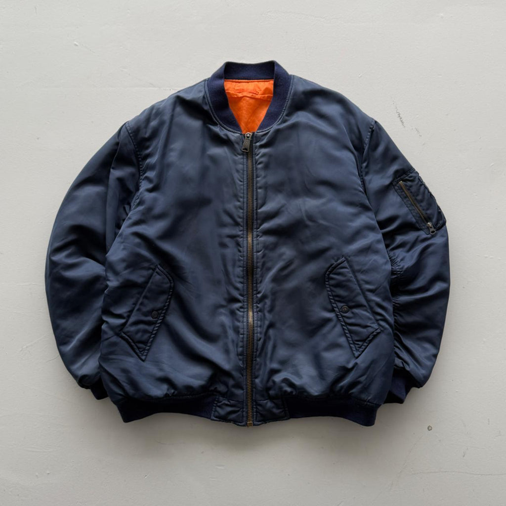 Navy Blue 80’s Vintage Bomber Jacket - XL