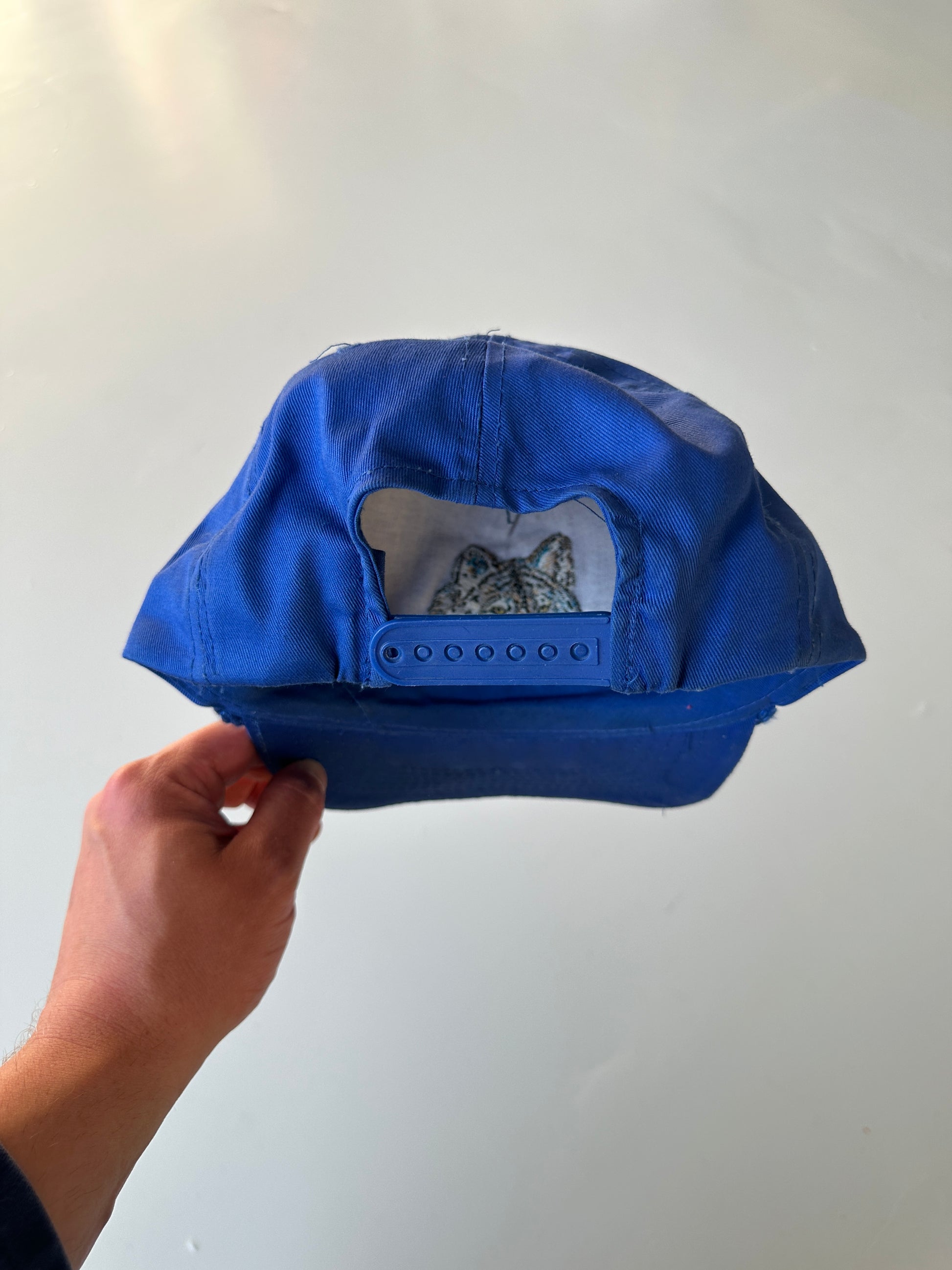 Blue Alaska Wolf Embroidered  Vintage 90's SnapBack Trucker Cap
