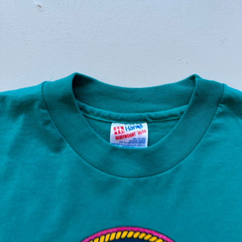 Aqua Blue Mississippi 90s Vintage T-shirt - Medium