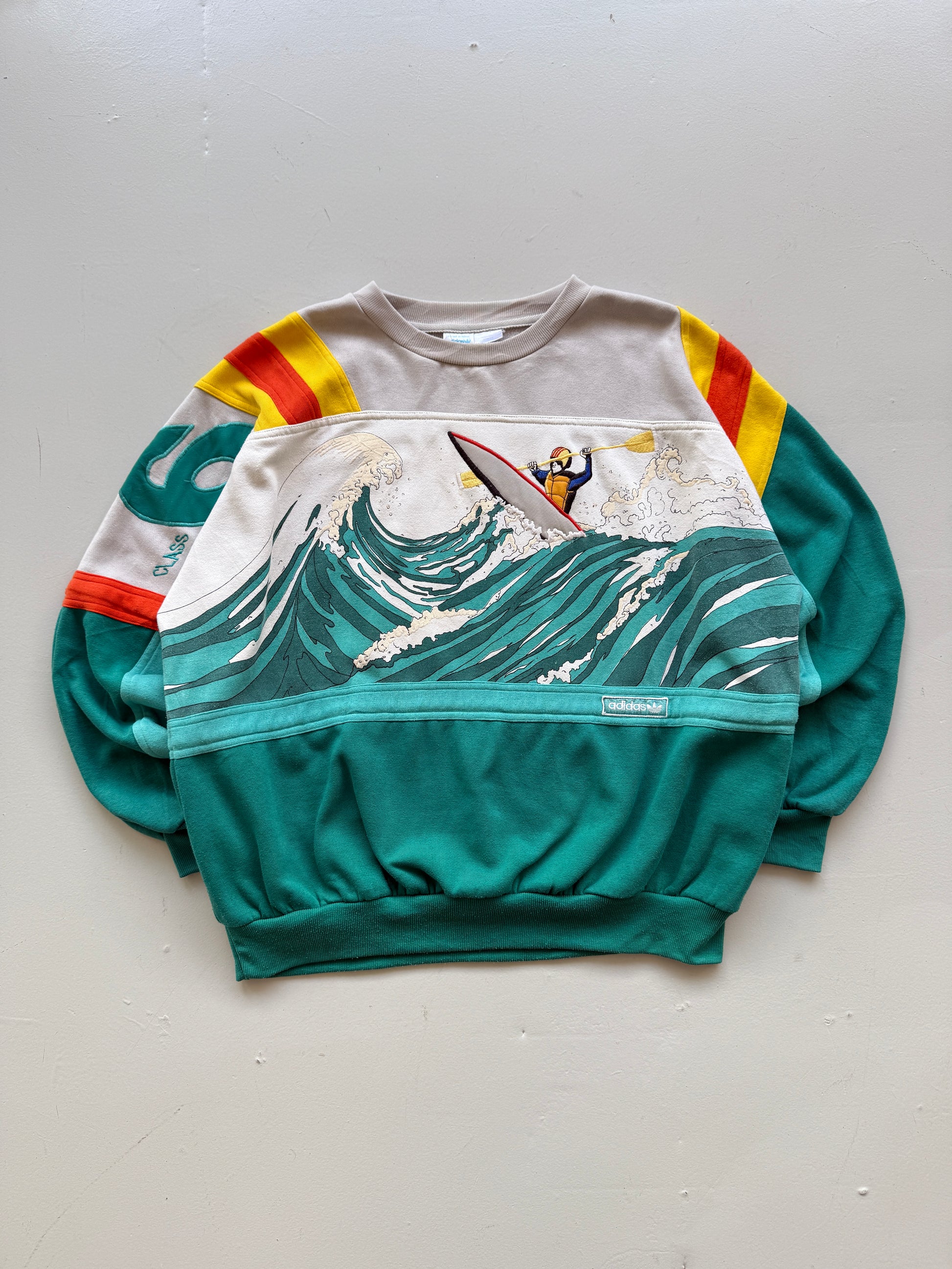 Rare Adidas 90's Vintage Graphic Devil's Toenail Kayaking Sweatshirt Jumper - XL