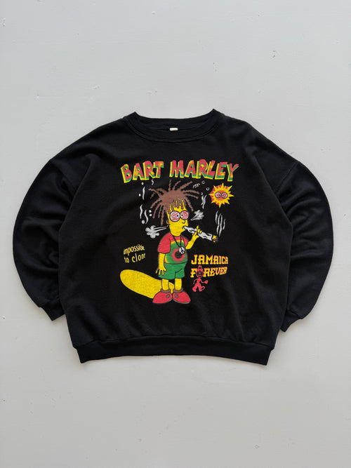 Bart Marley Simpsons Jamaica Forever 90's Vintage Graphic Sweatshirt - Large