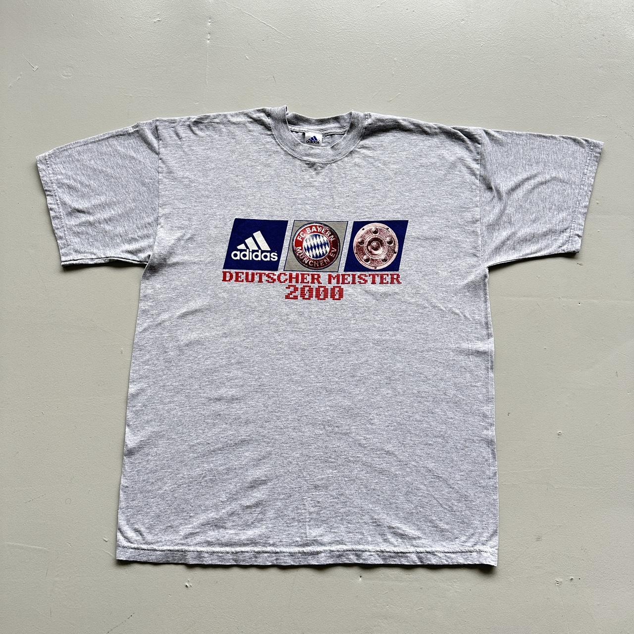 Grey Adidas Bayern Munchen Football 00s Vintage Graphic T-Shirt - XL