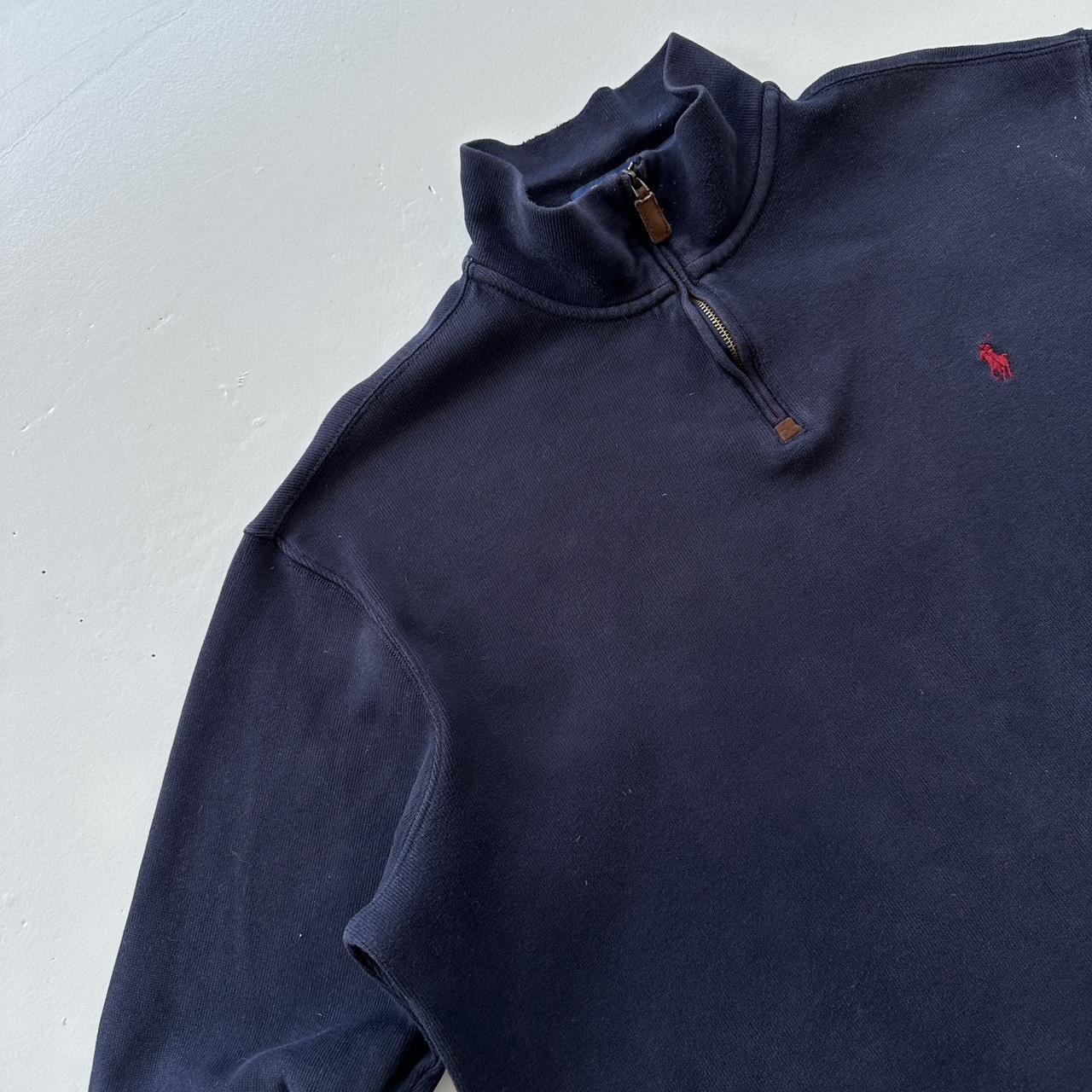 Navy Polo Ralph Lauren Quarter Zip Sweatshirt - Boxy XL