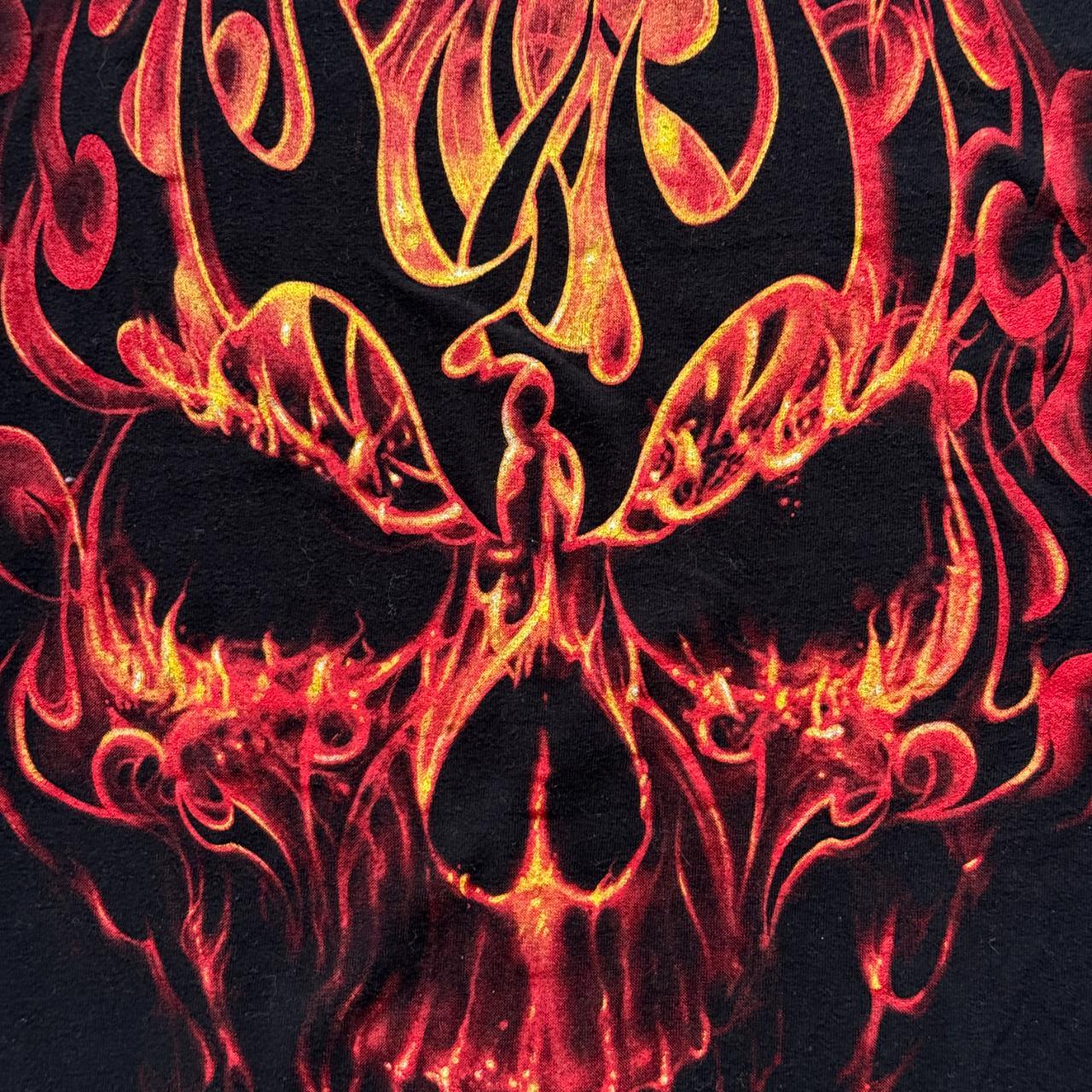 Black Gothic Skull Y2K 00s Vintage T-shirt - 2XL