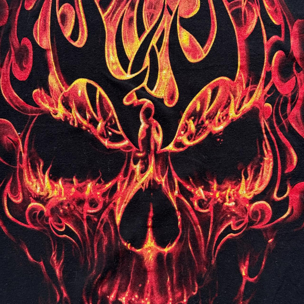 Black Gothic Skull Y2K 00s Vintage T-shirt - 2XL