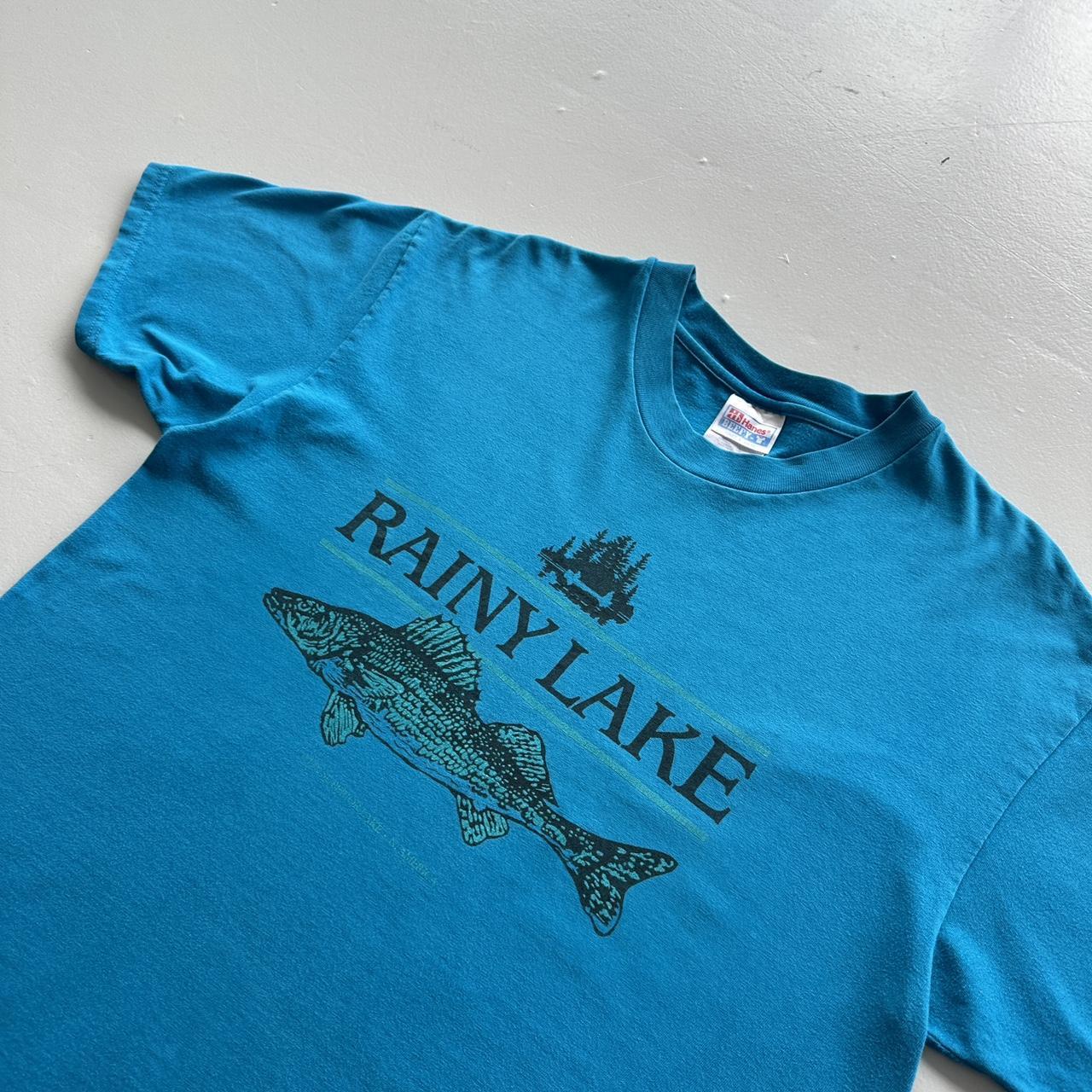 Blue Rainy Lake Vintage 90s T-shirt - Medium