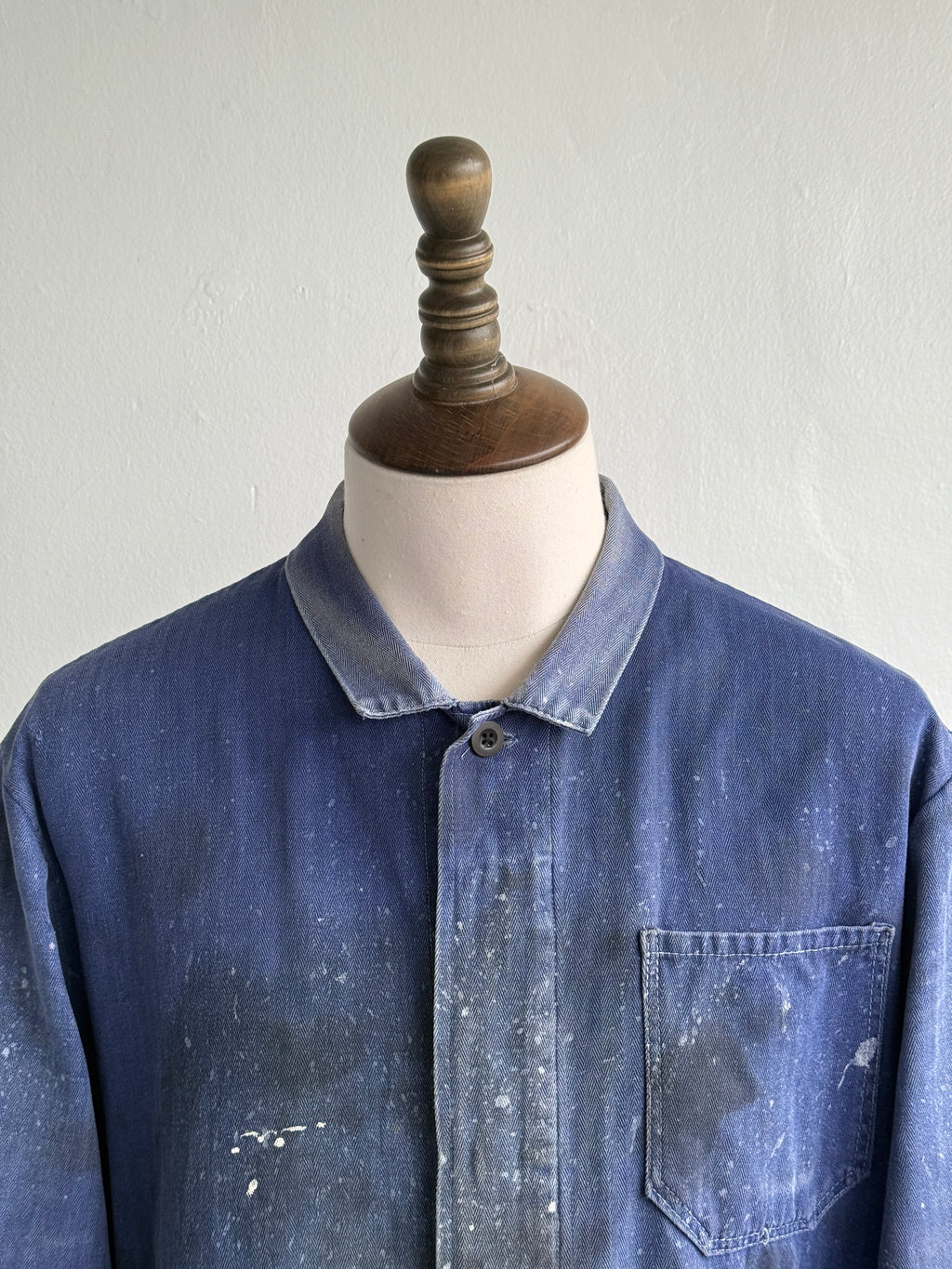 Thrashed Blue French Vintage Workwear Chore Jacket CH371 - XL