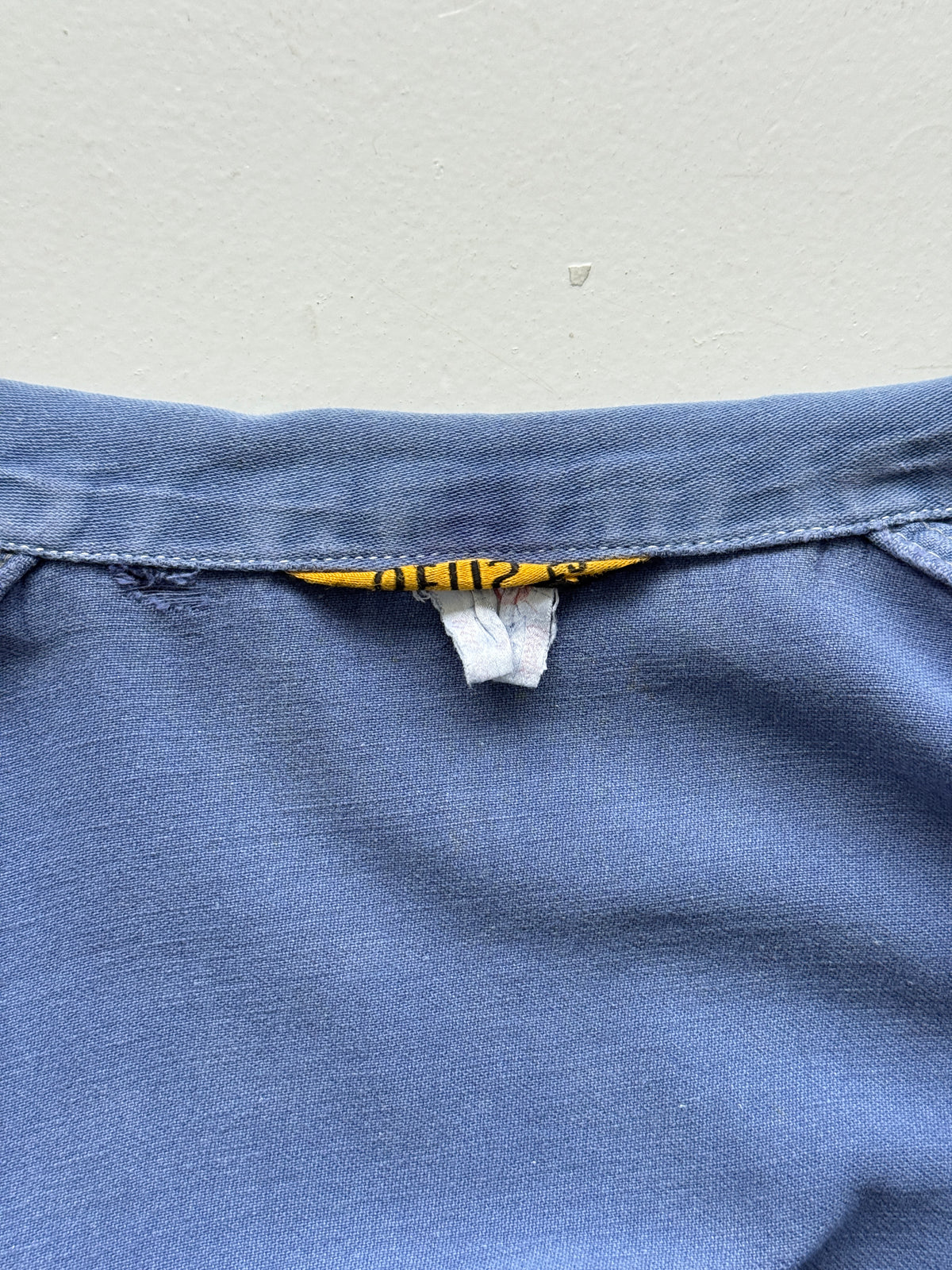 Thrashed Blue French 1950's Vintage Workwear Chore Jacket CH535 - Medium