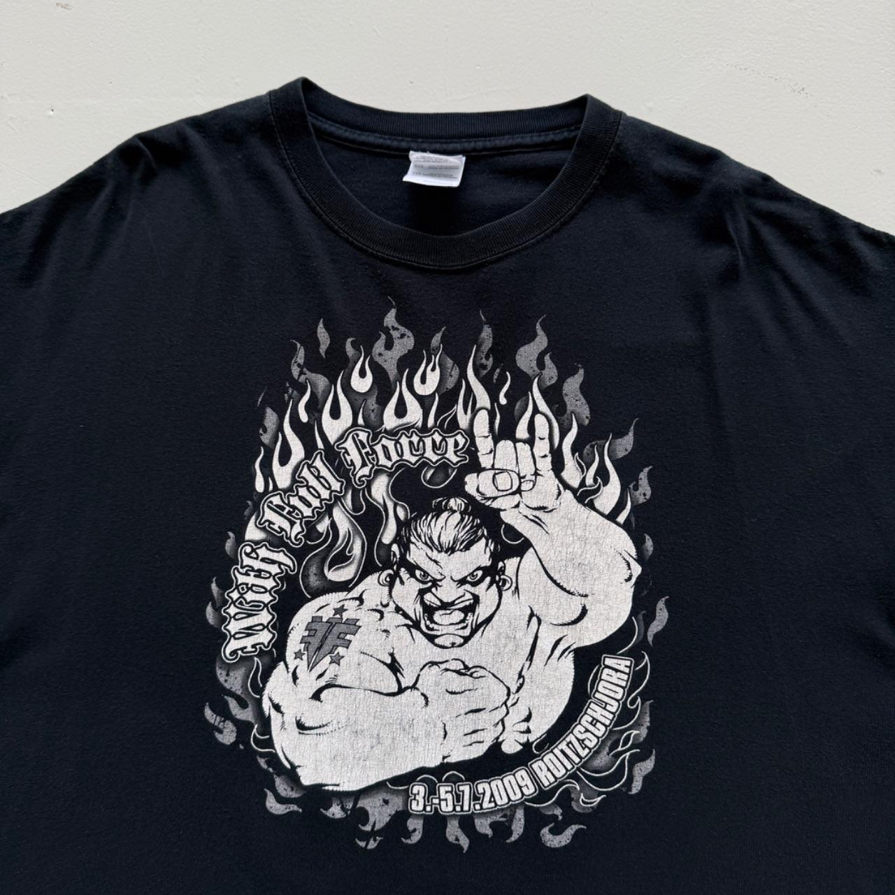 Black With Force Metal 00s Vintage Festival Graphic T-Shirt - Large