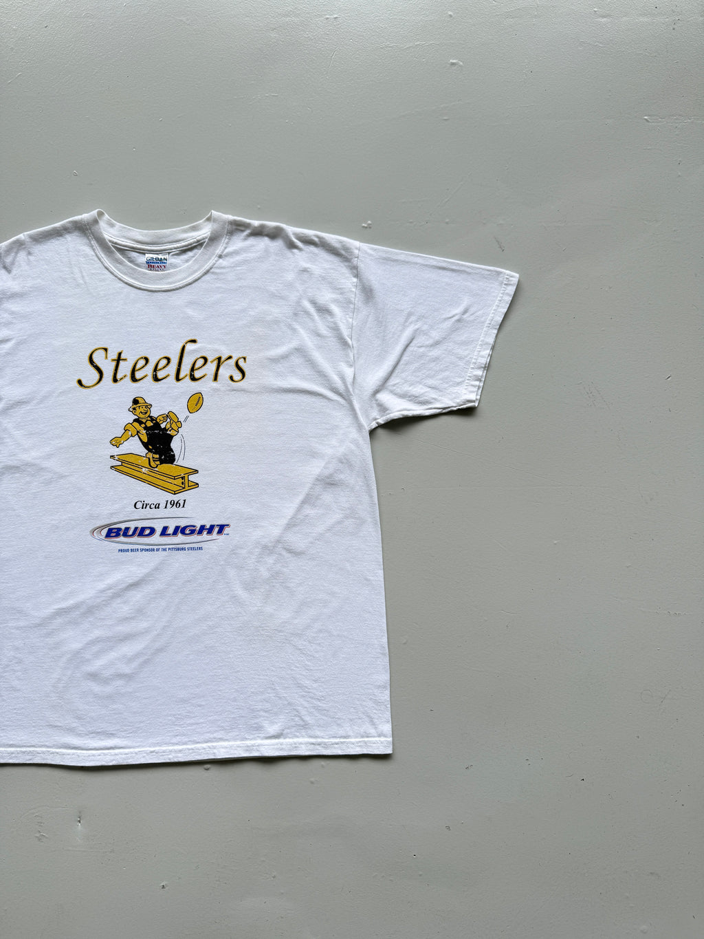 White Pittsburgh Steelers 90's Vintage NFL Graphic T-Shirt - XL