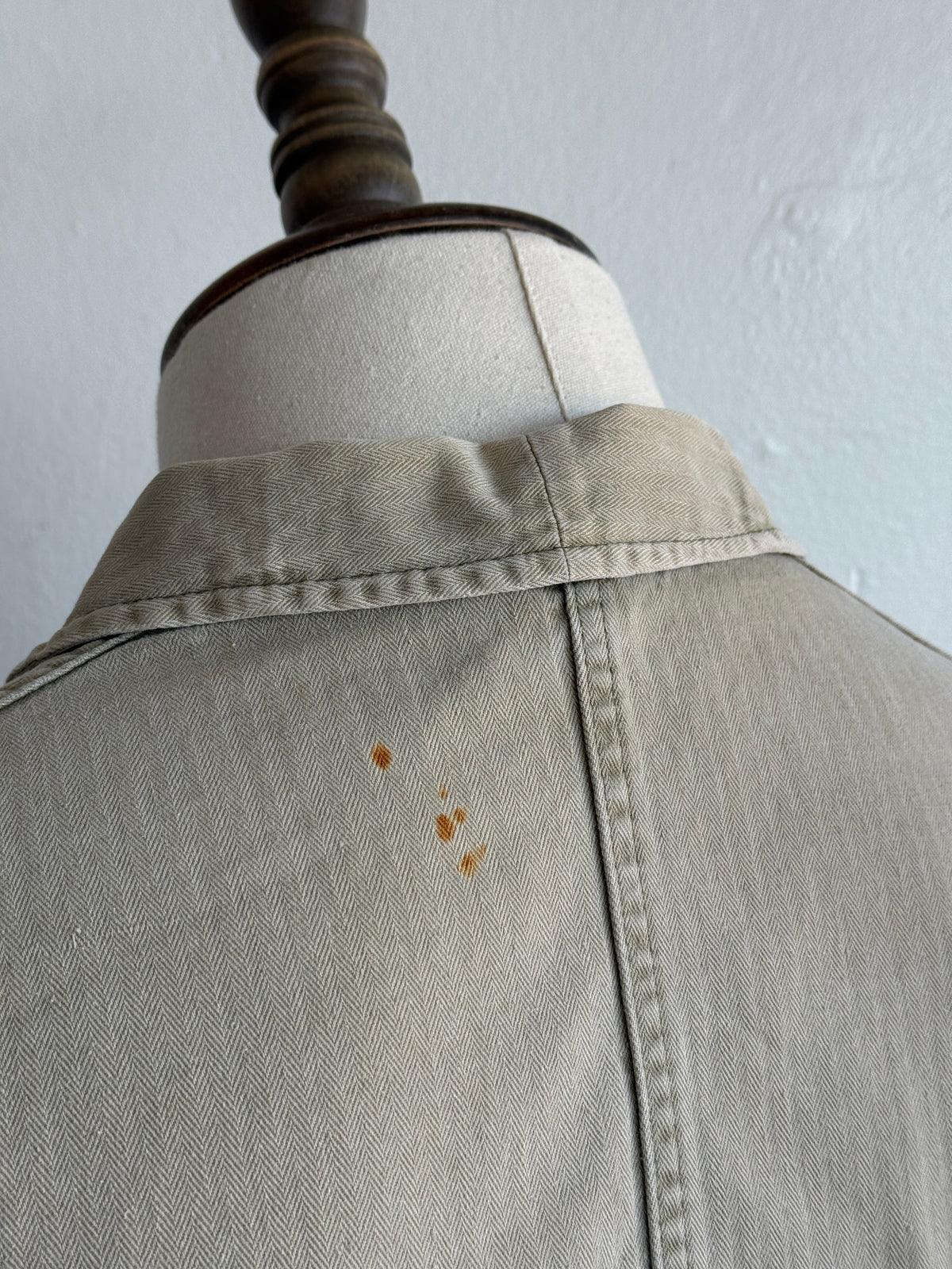 Faded Green French 1960s Vintage Workwear Chore Jacket CH453 - Medium