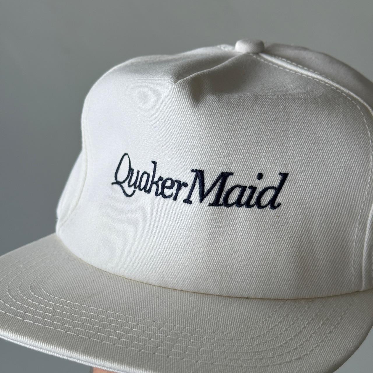 White Quacker Maid Vintage SnapBack Trucker Cap