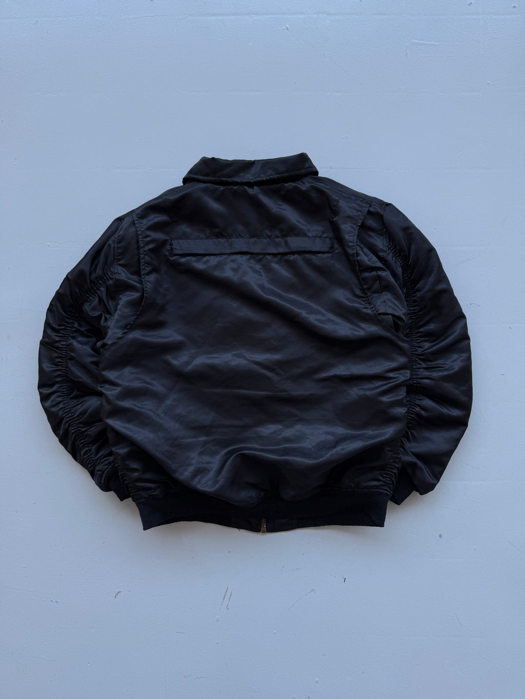 Black 90's Vintage Police Bomber Jacket - Large