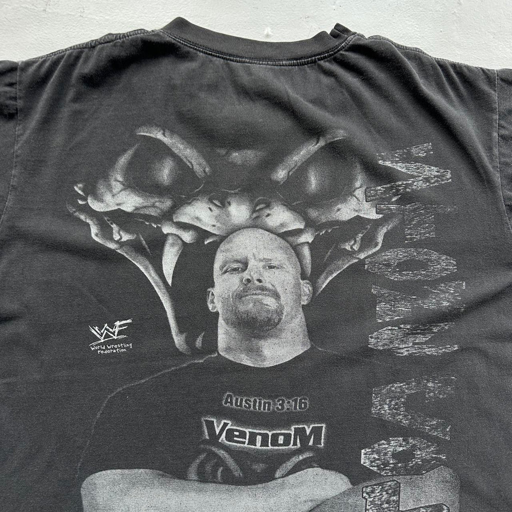 Black WWF Stone Cold Steve Austin Vintage Graphic T-Shirt - Large/XL Boxy