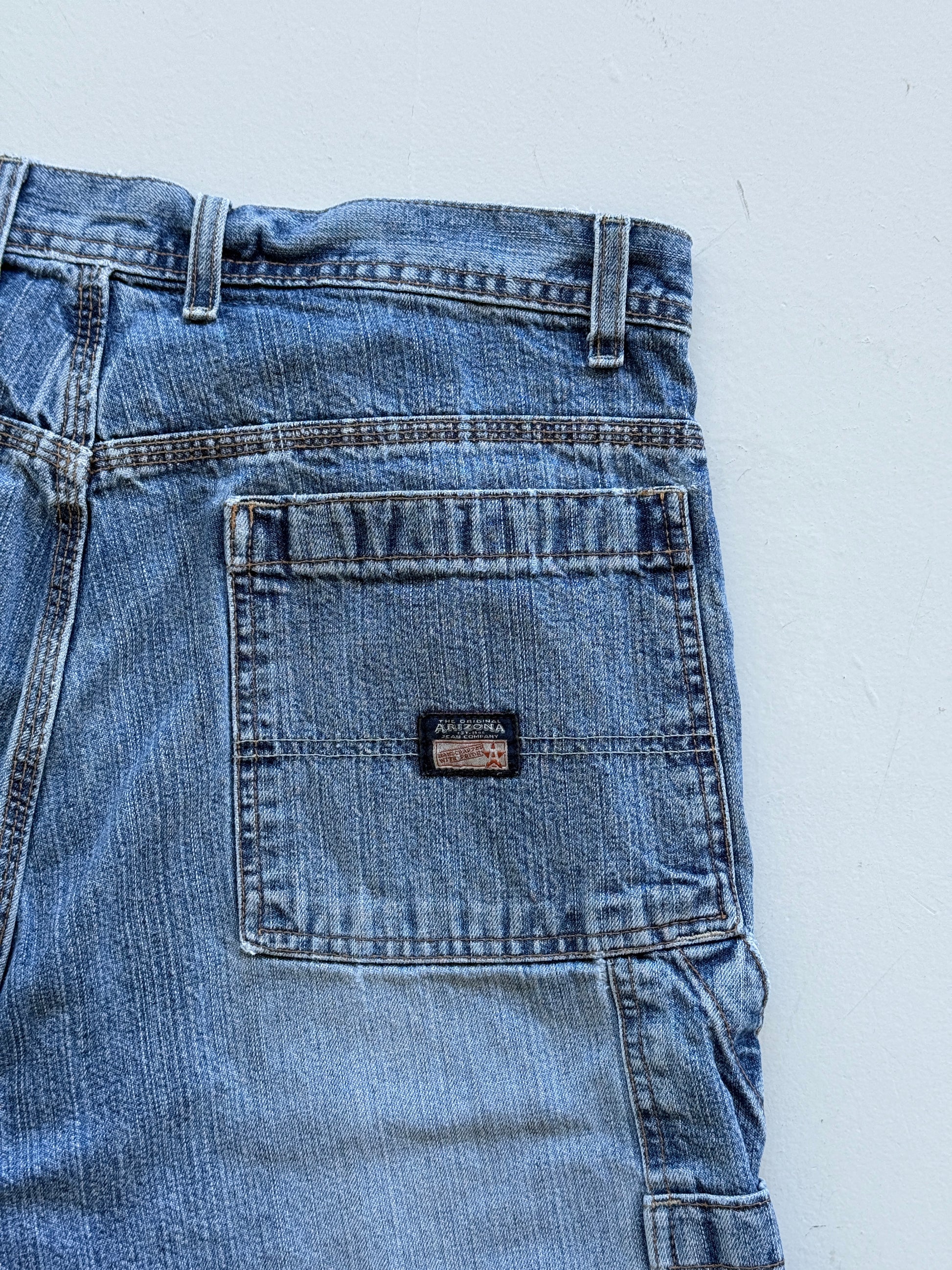 Blue Arizona 00's Vintage Y2K Baggy Carpenter Denim Shorts - W34 x L9