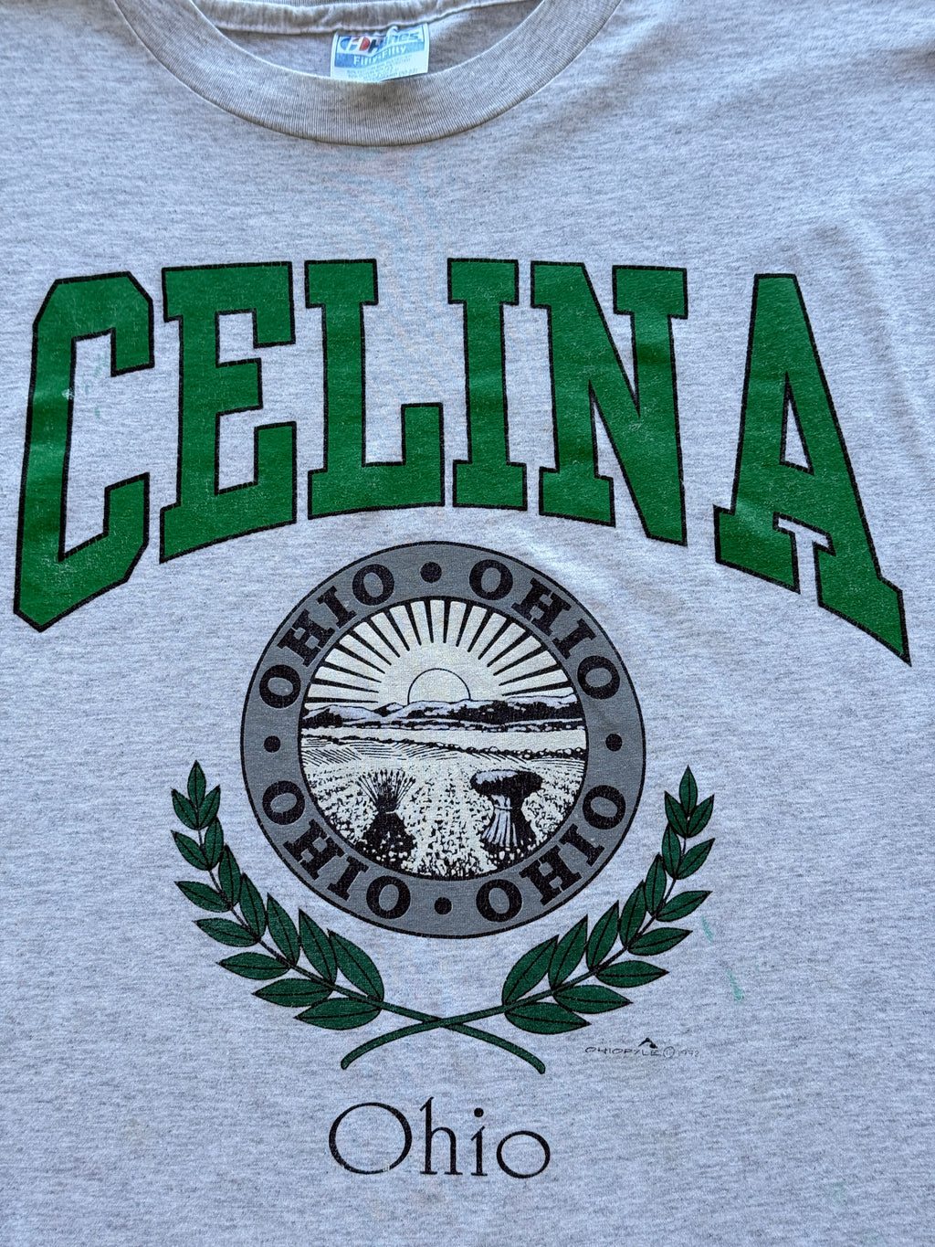 Grey Celina Ohio 90's Vintage Single Stitch Graphic T-Shirt - XXL