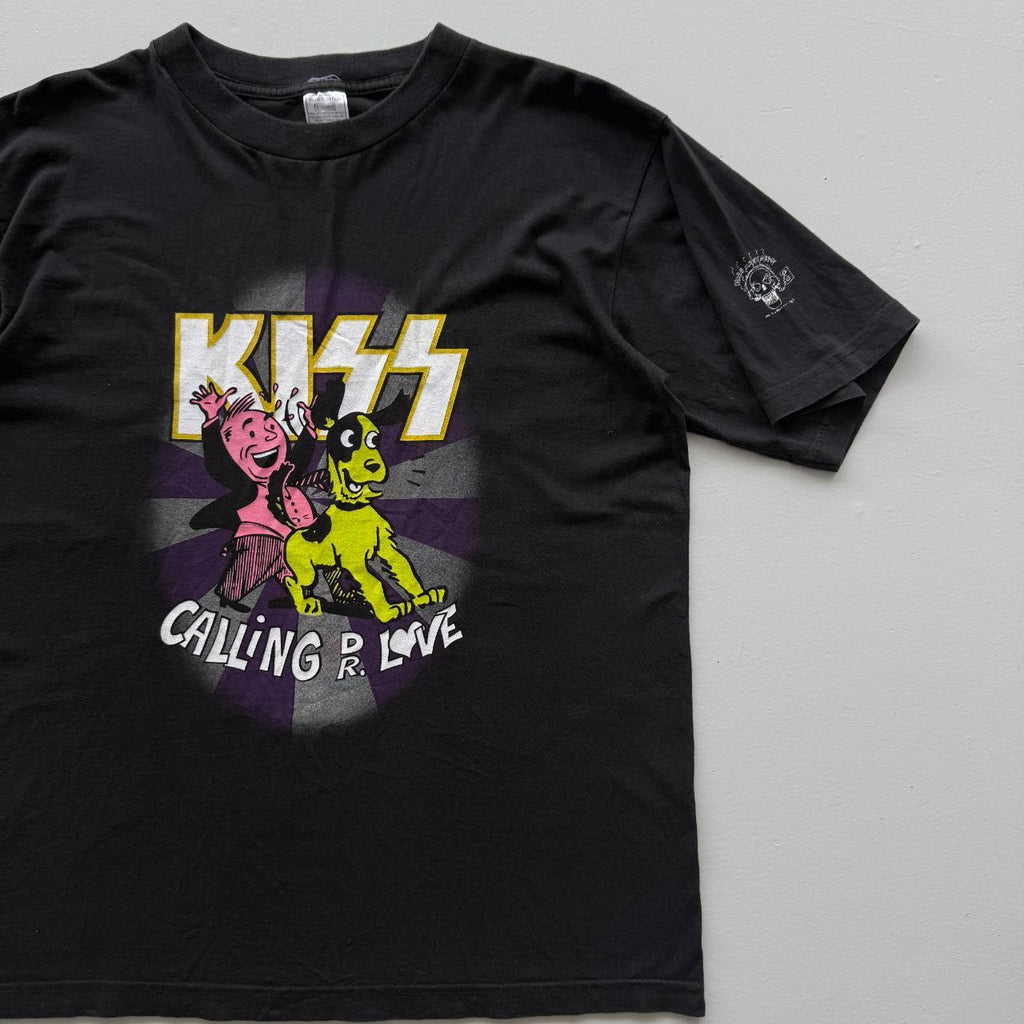 Black Rare 1994 Kiss Calling Dr Love Vintage 90's T-shirt - XL