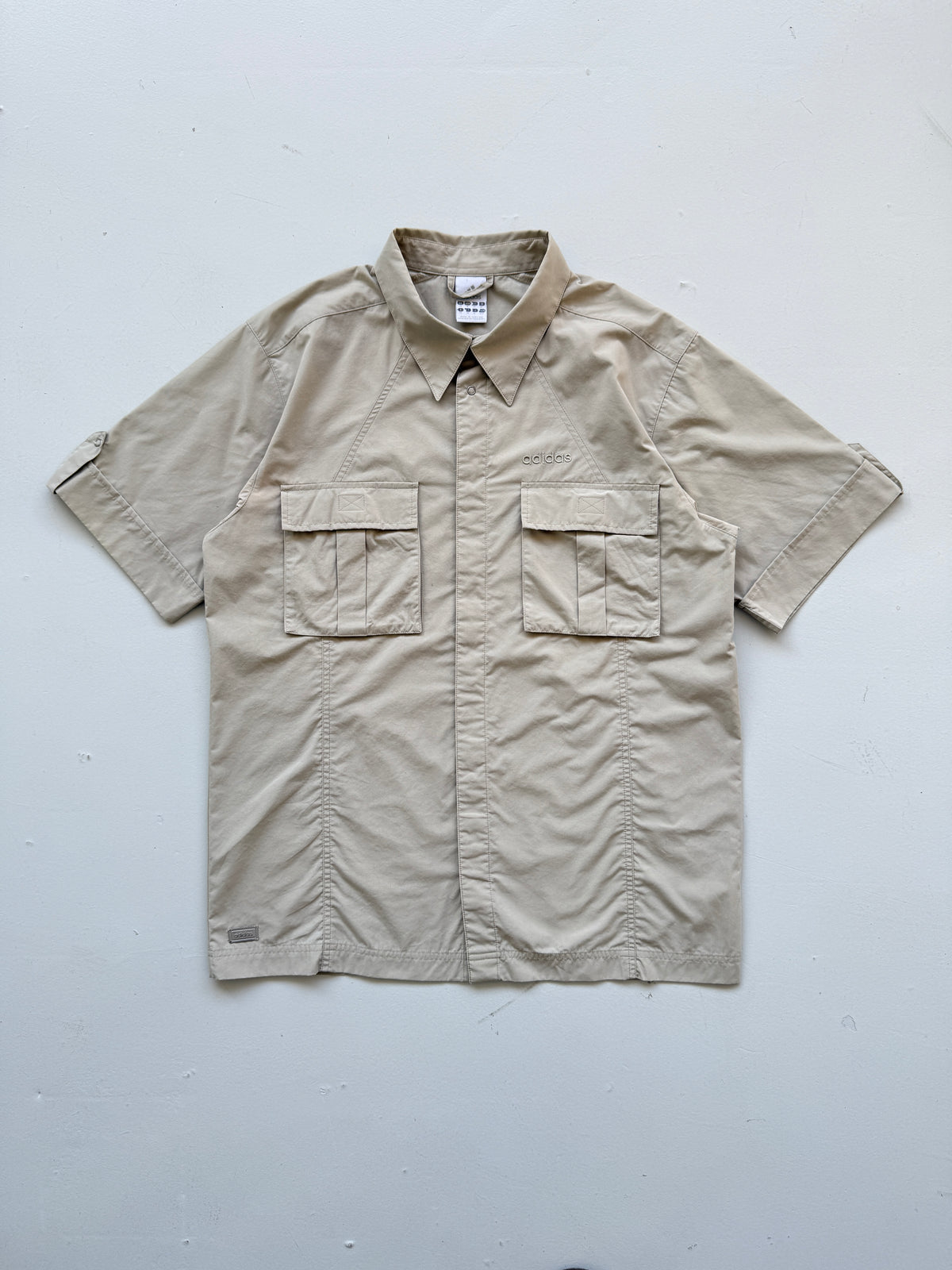 Adidas Cargo Short Sleeve Y2K Vintage Utility Shirt - Medium