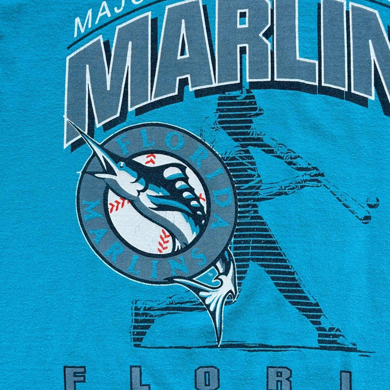 Blue Florida Marlins 90s Vintage Graphic T-shirt - XL