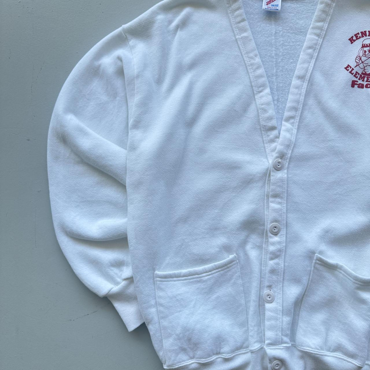 White Kendrick Elementary Cotton 80s Cardigan - Medium
