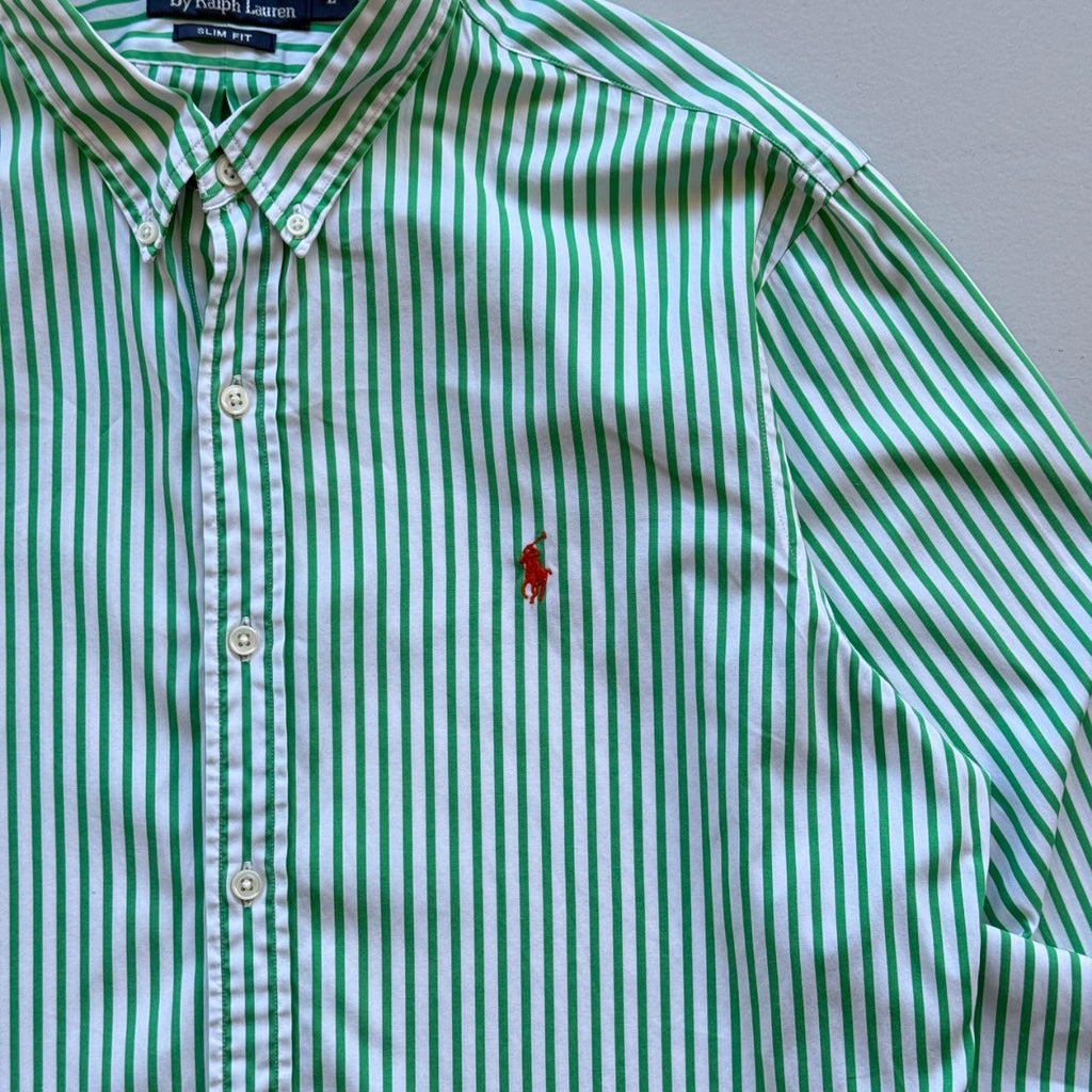 Green /White Ralph Lauren 90's Oxford Shirt - Large