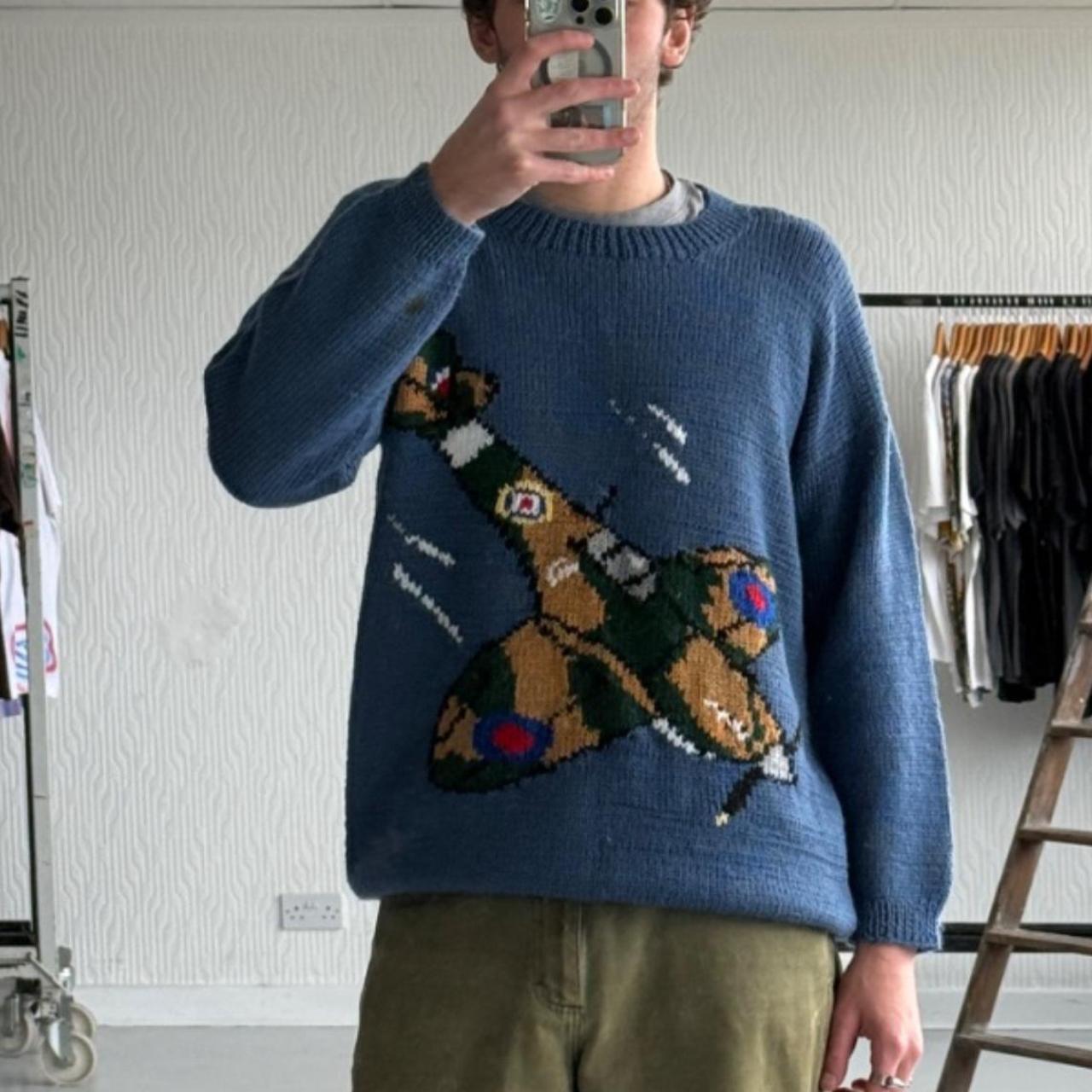 Blue Spitfire 80s Vintage Heavy Knit Jumper - Large