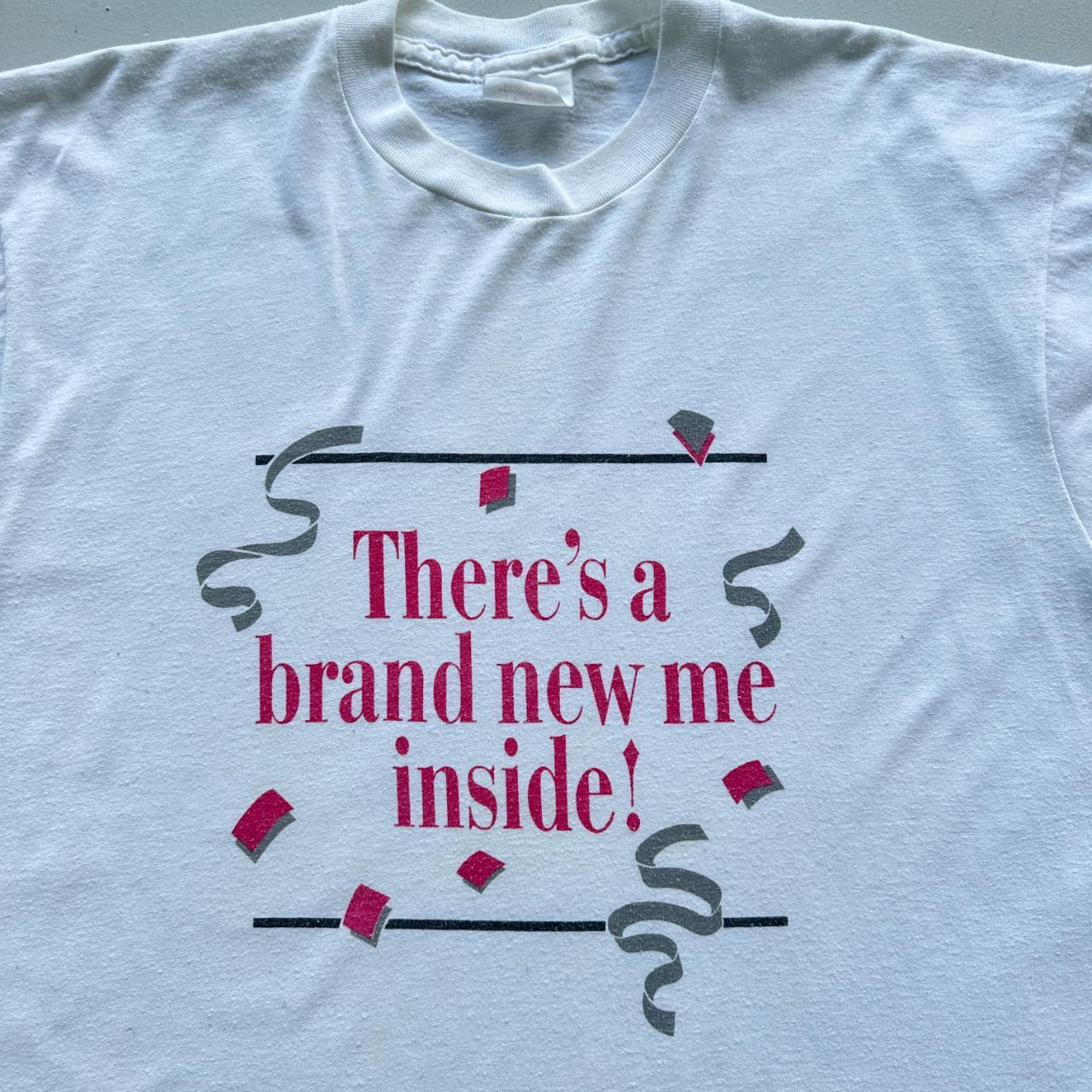 White Brand New Inside Me Slogan Vintage 90's T-shirt - XL
