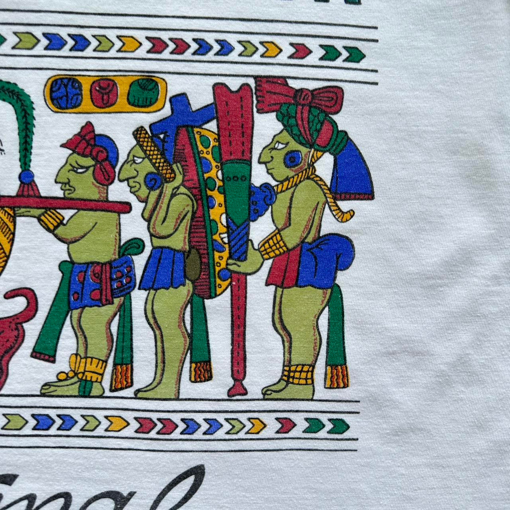 White Aztec 90s Vintage T-shirt - Small
