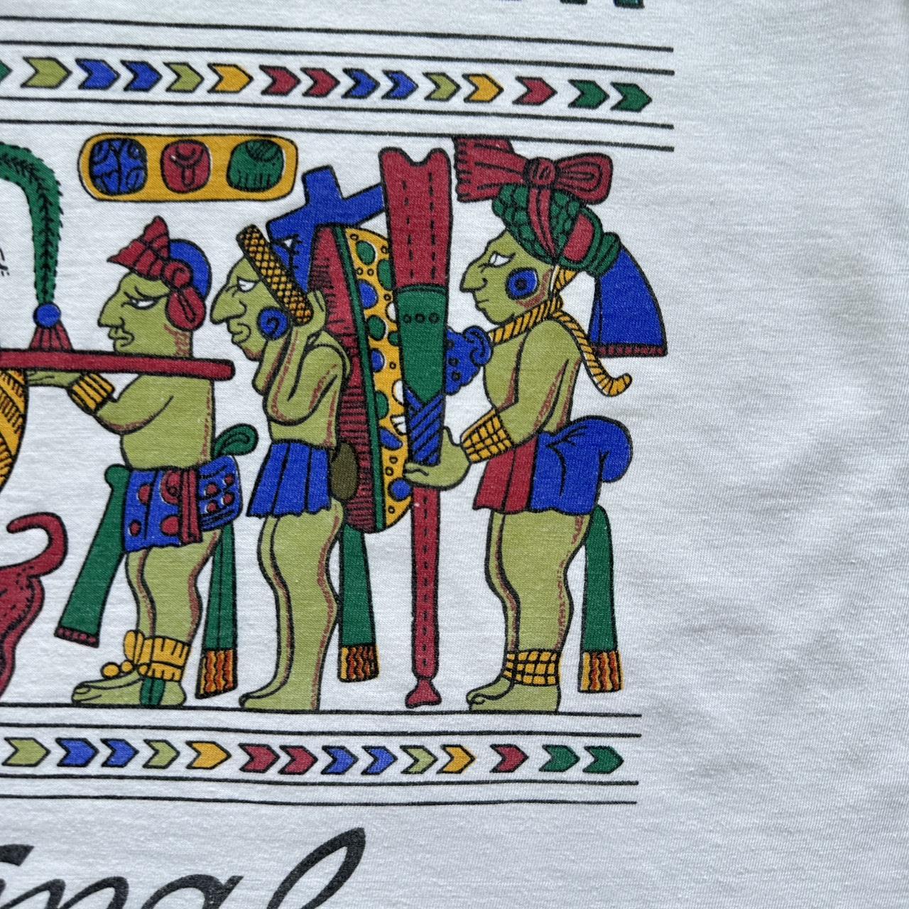 White Aztec 90s Vintage T-shirt - Small