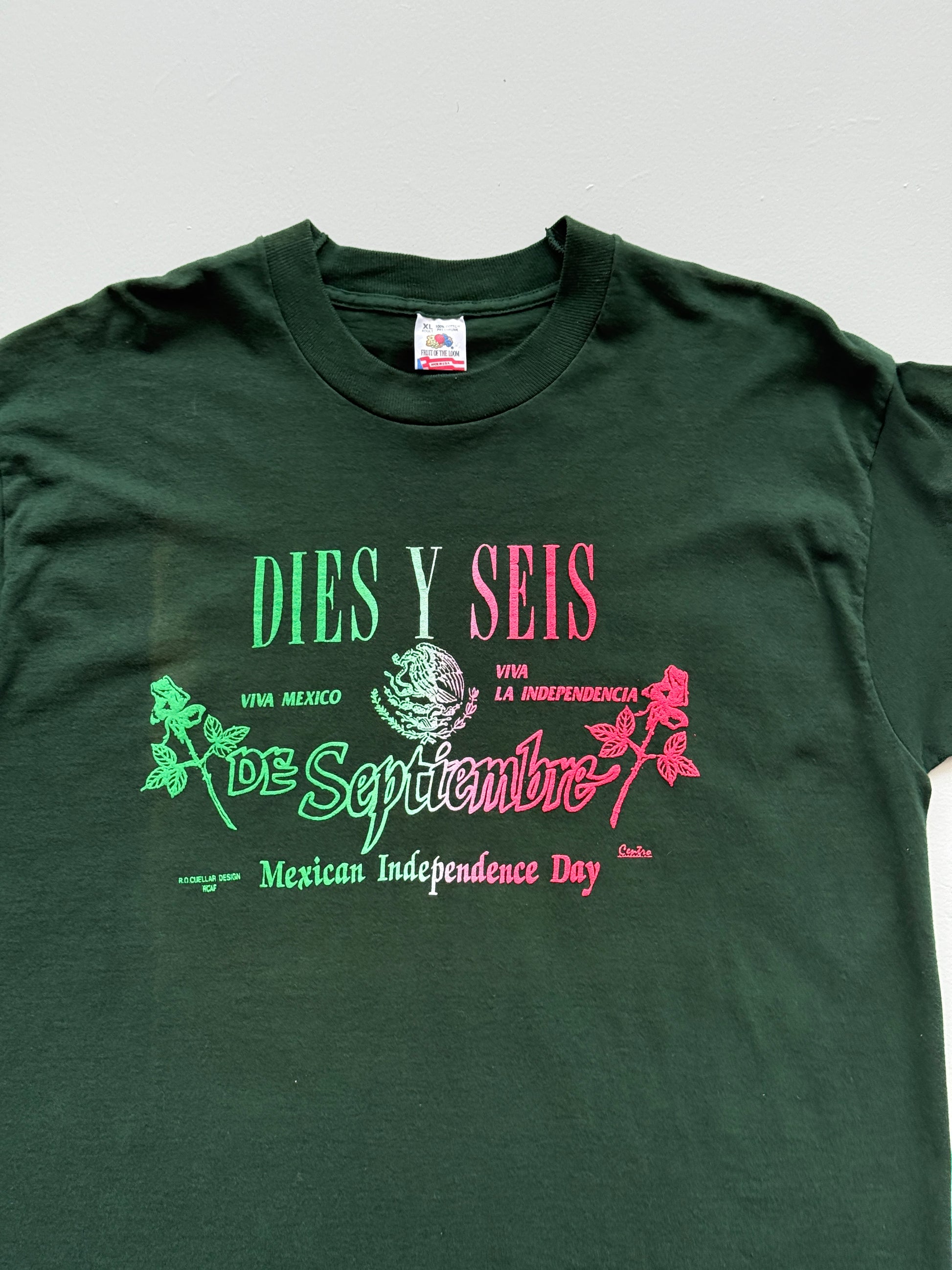 Green Mexican Independence Day 90's Vintage Graphic T-Shirt - XL