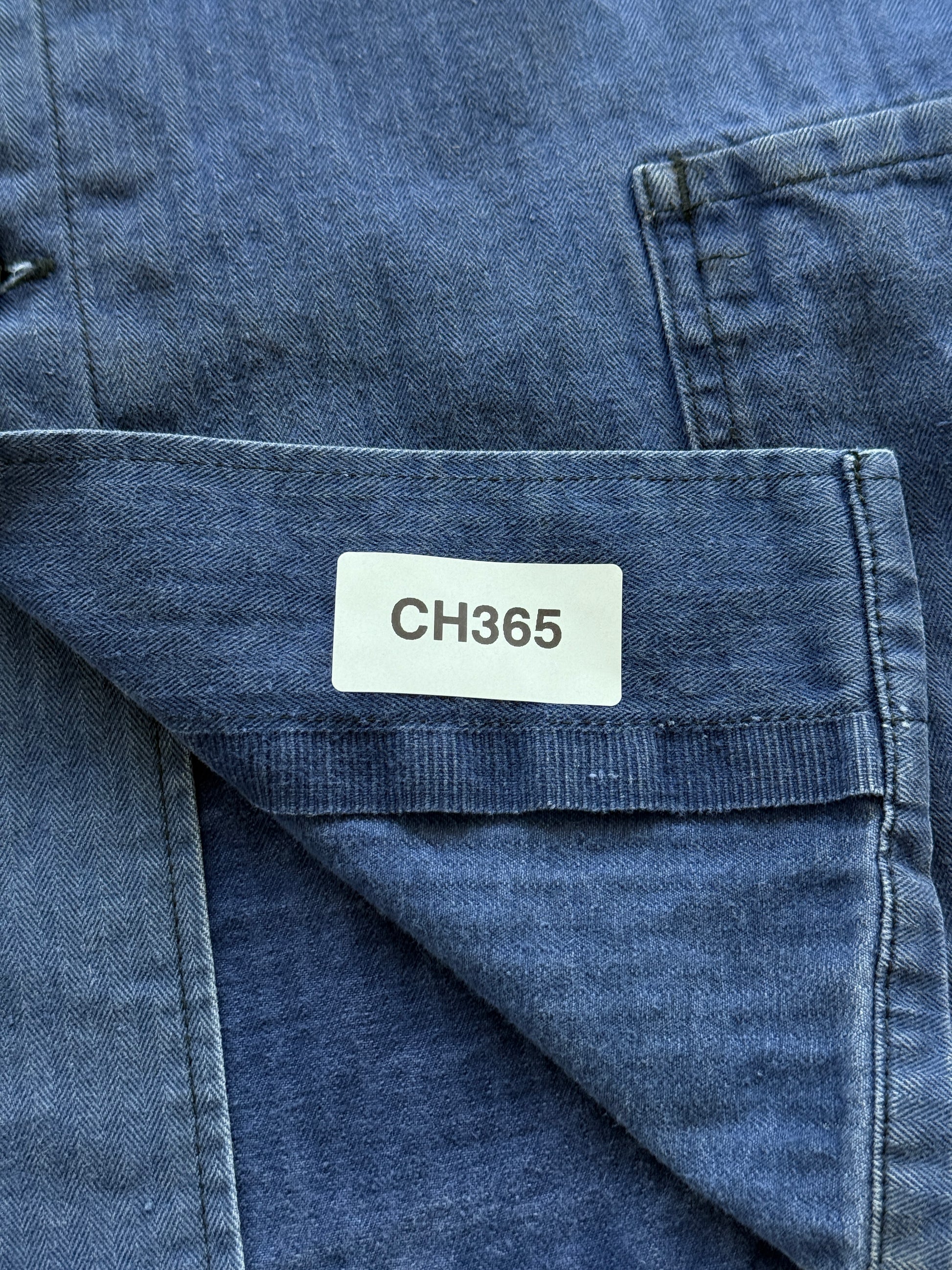 Blue Herringbone Vintage Workwear Chore Jacket CH365 - Medium