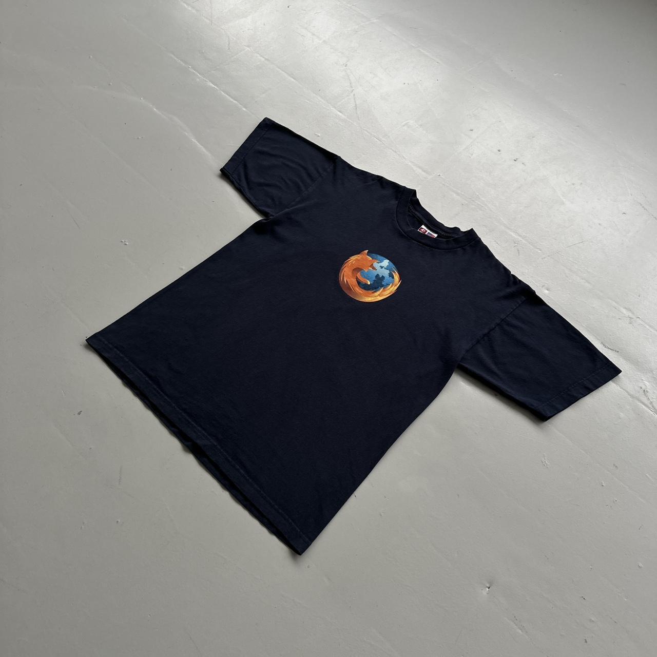 Navy Mozilla Firefox 00s Vintage Graphic T-Shirt - Large