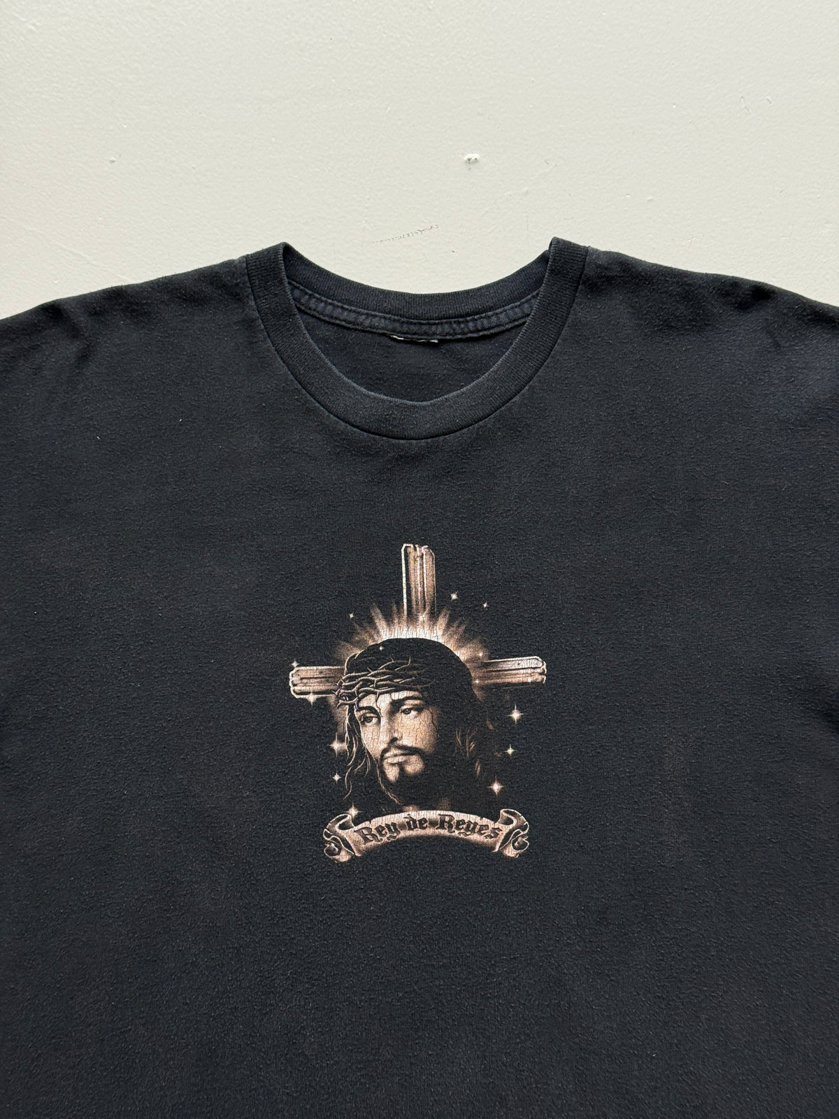 Black Jesus Rey de Reyes 00's Vintage Graphic T-Shirt - Large
