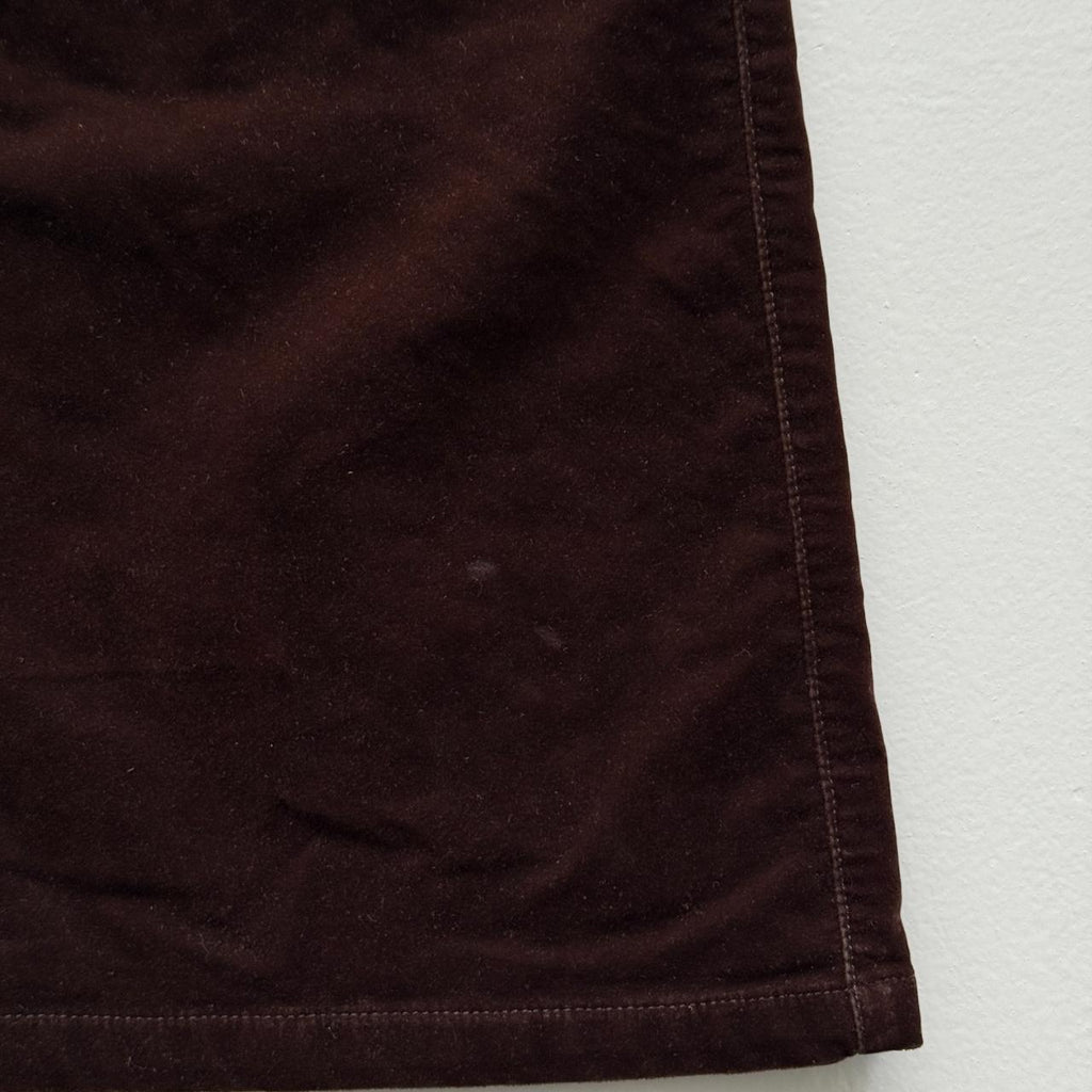 Brown Vintage Velvet Skirt - W25 L18 Size 6