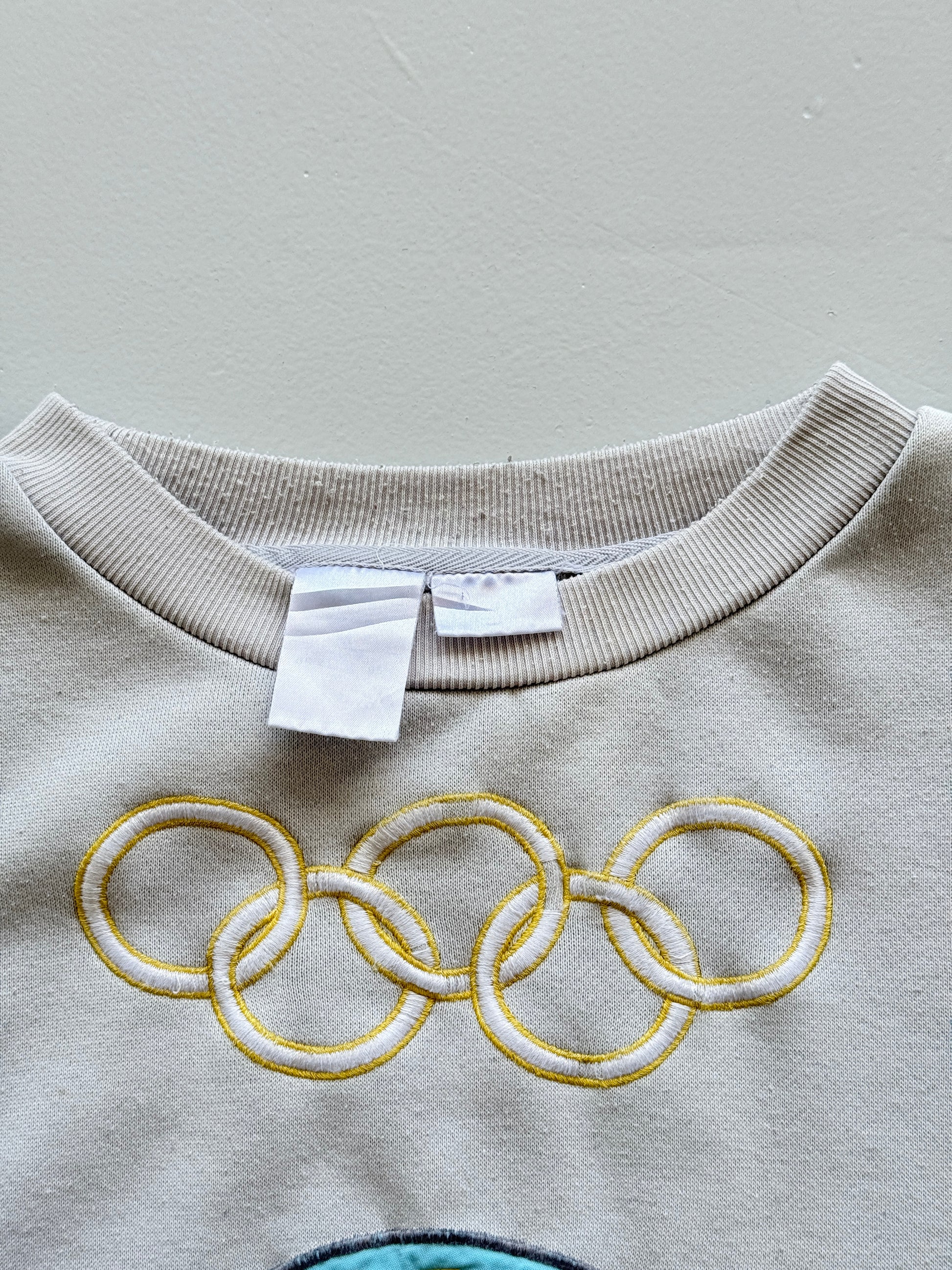 White Adidas 70's Vintage Munich Olympics Graphic Sweatshirt Jumper - Medium
