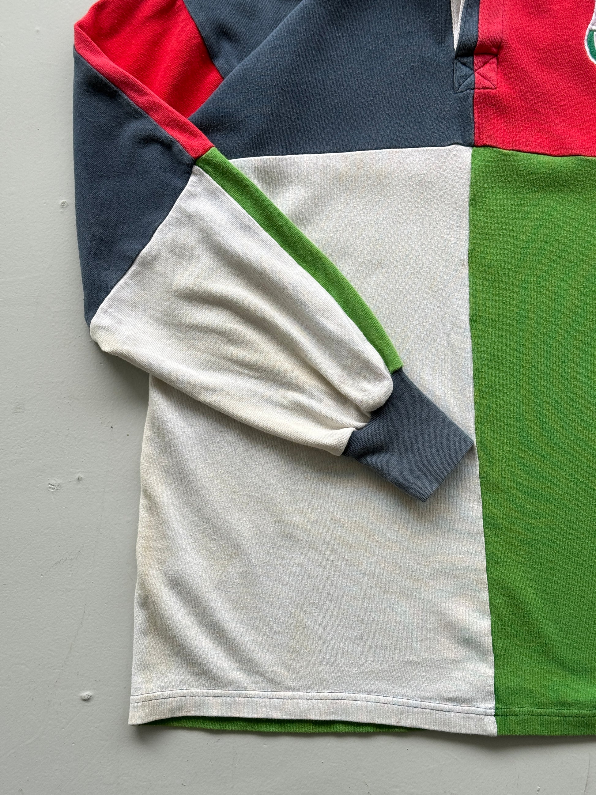 British and Irish Lions 80's Vintage Long Sleeve Rugby Jersey Polo - Large