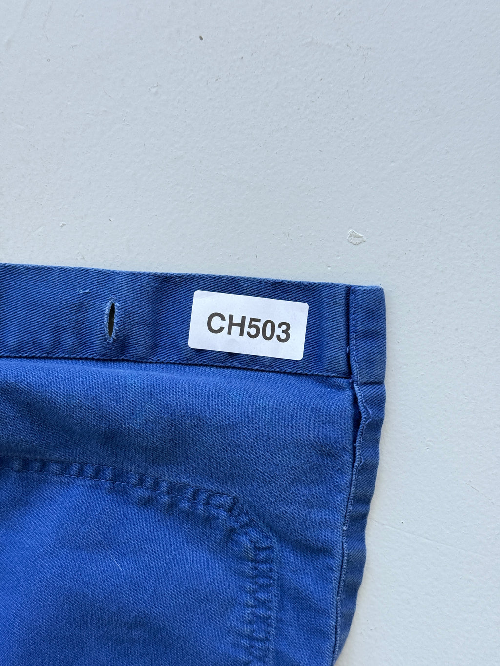 Thrashed Blue French 70's/80's Vintage Workwear Chore Jacket CH503 - Medium